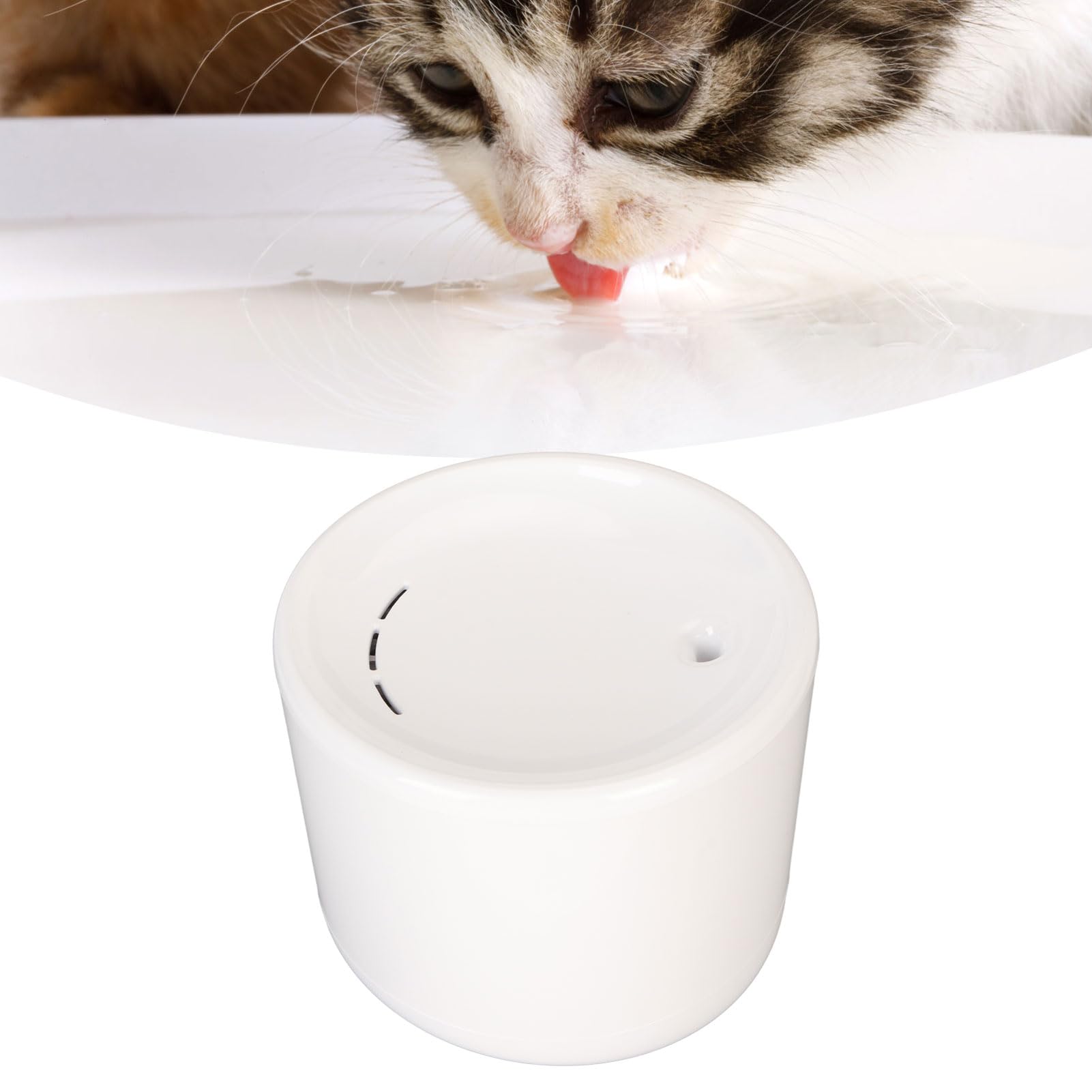 Annadue Fuente de Agua para Gatos para Beber, Fuente para Gatos WiFi de 2 L, Dispensador de Agua Ultra Silencioso para Mascotas, Control de Aplicación, Triple Filtración, Higiénic (Enchufe de la UE)