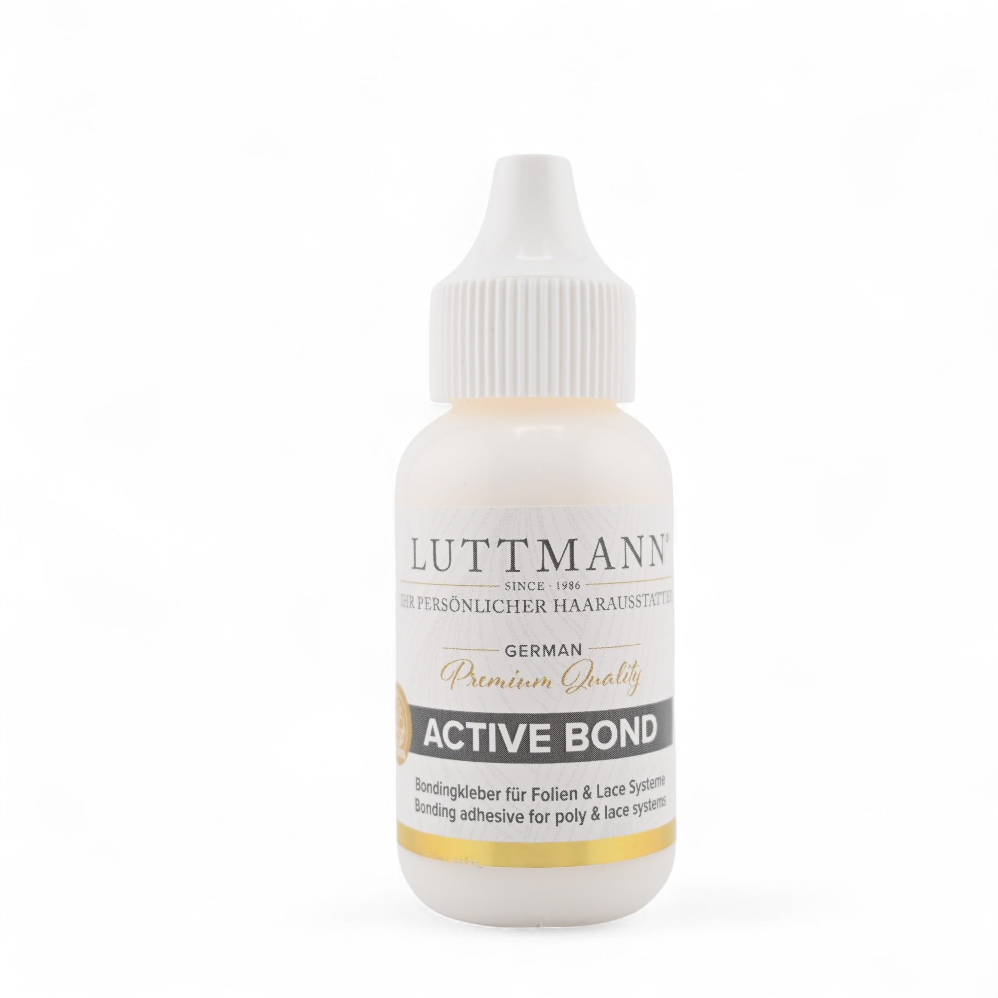 Active Bond 38 ml - La colle à perruque professionnelle avec une tenue maximale pour les Lace Wigs, les toupets, les systèmes capillaires & les postiches - testée dermatologiquement