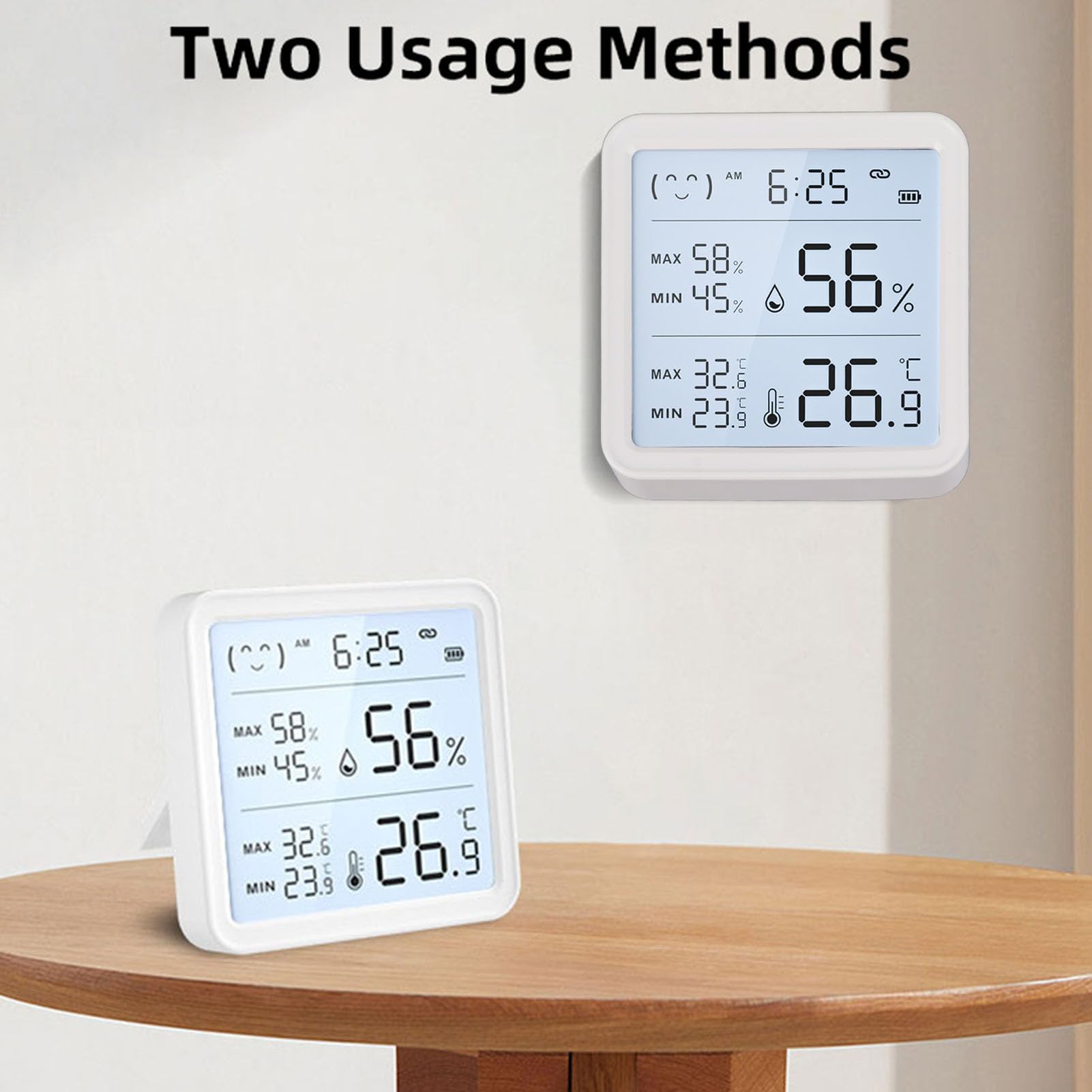 KANASI Sensore di temperatura dell'umidità Bluetooth, igrometro digitale wireless con display LCD per il monitoraggio dell'ambiente domestico interno