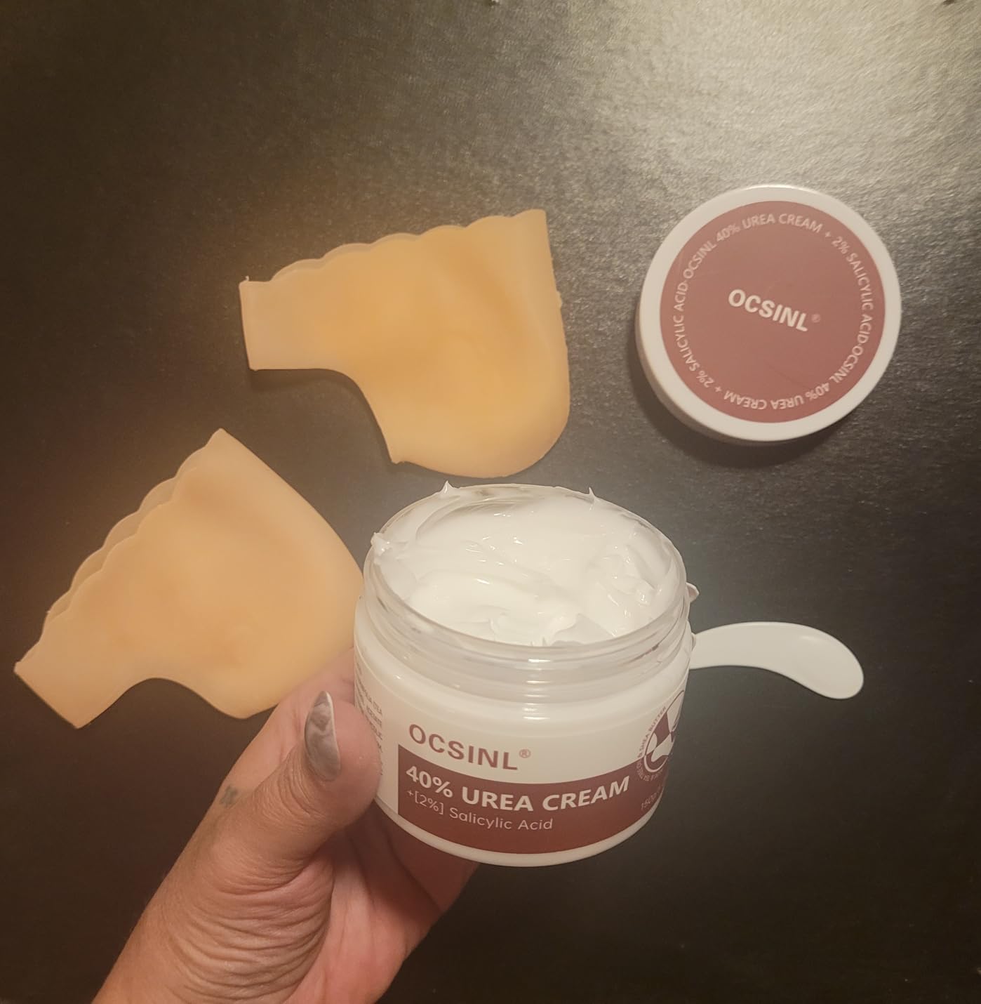 OCSINL Urea Cream 40 Percent for Feet Maximum Strength, with Heel Protectors, Foot Moisturizer Cream for Dry Cracked Heels Rough Dead Dry Skin Foot Callus Remover - 5.29 Oz
