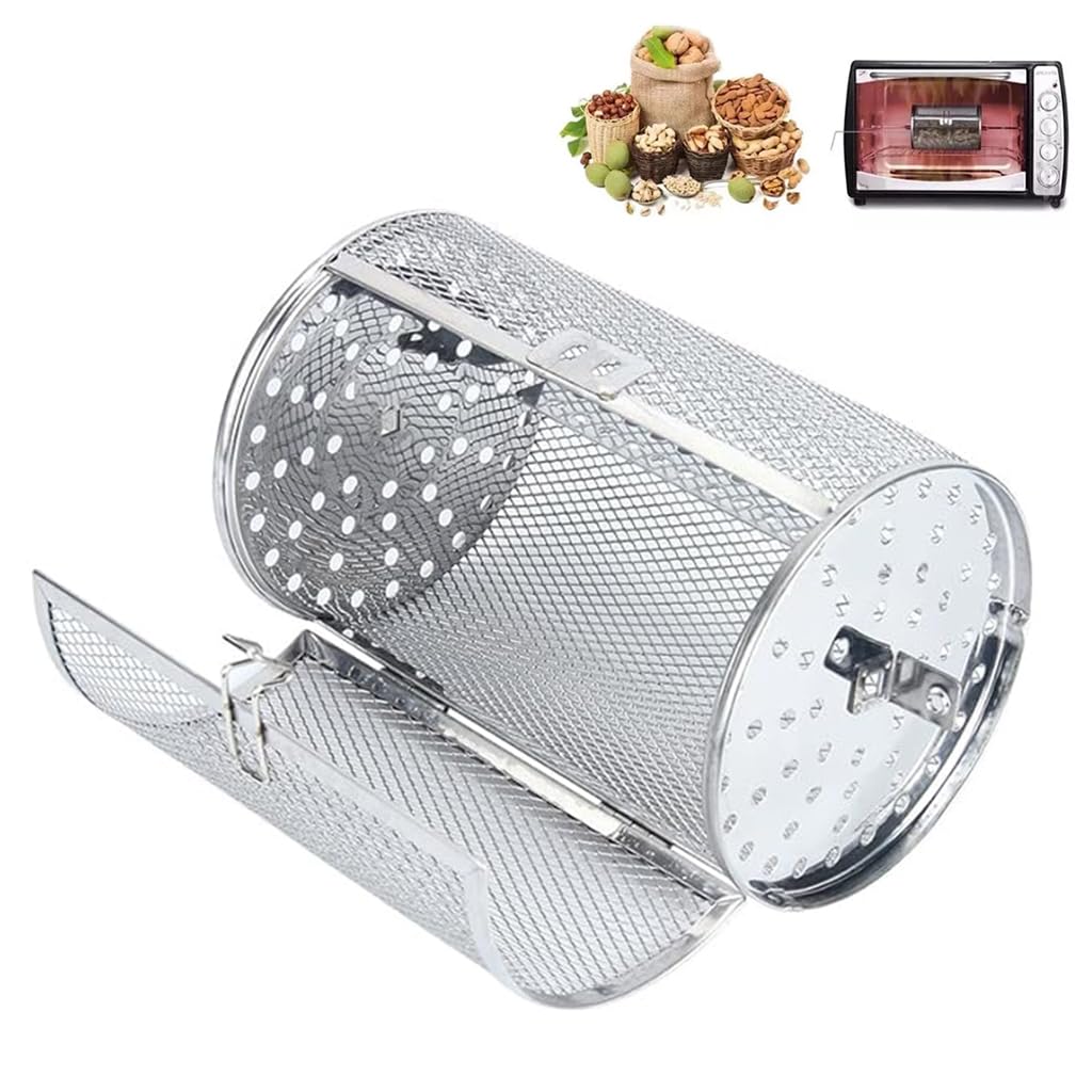 Supvox Air Fryer Rotisserie Basket 12x18cm Stainless Steel Lock Clasp