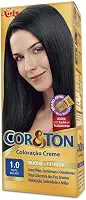 Kit Tintura Cor & Ton 1.0 Preto Azulado 180 G, Niely