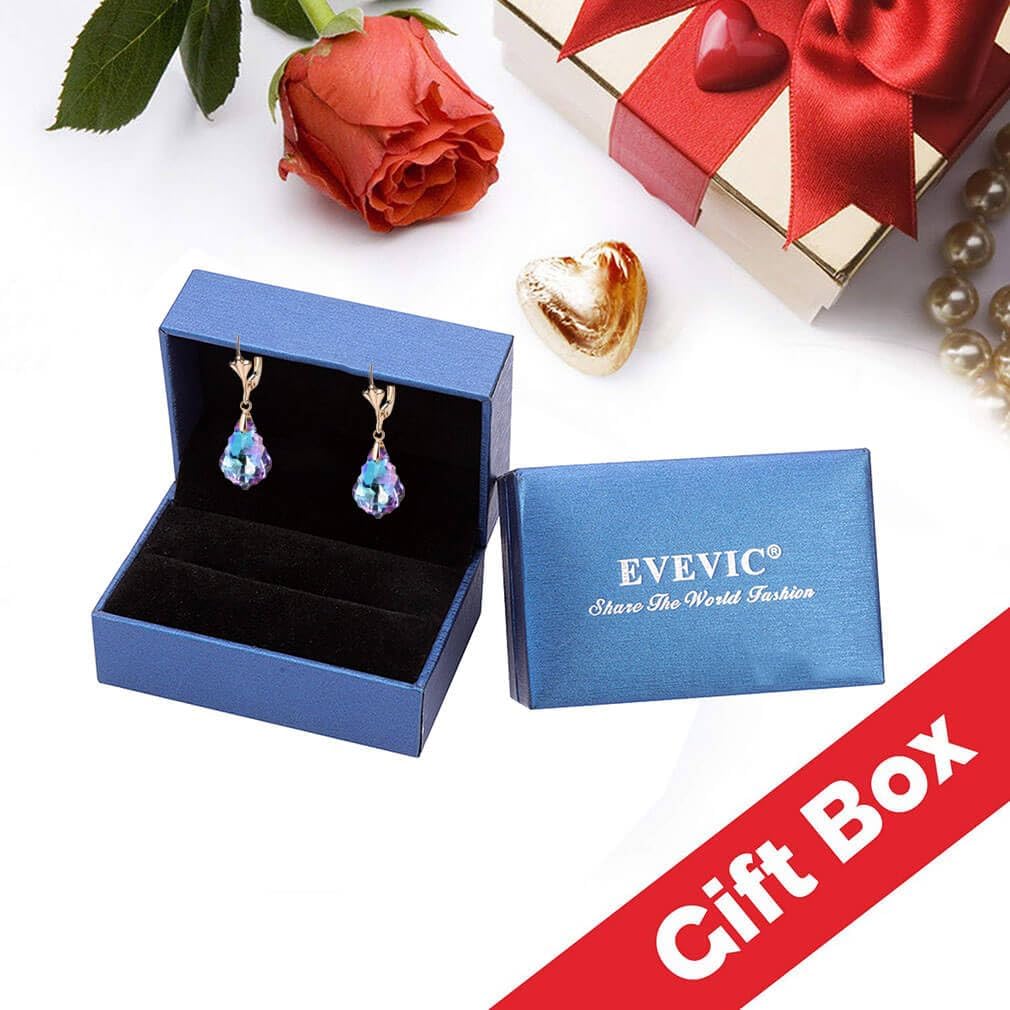 Austrian Crystal Baroque Drop Leverback Earrings for Women Fashion 14K Gold Plated Hypoallergenic Jewelry - Image 6