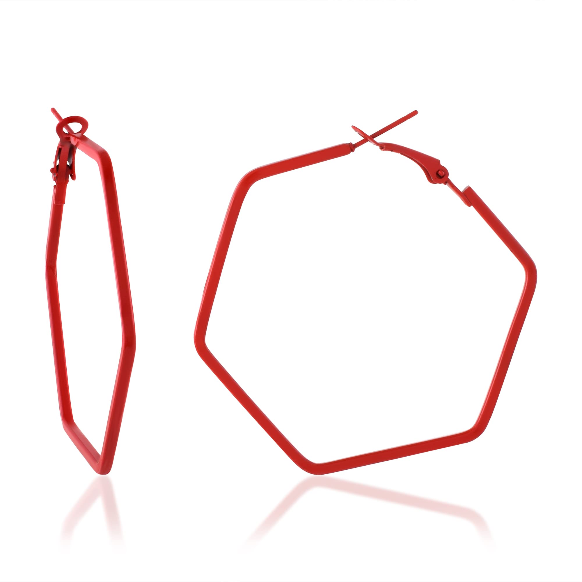 See full amazon price history chart for ADMIER brass Large Geometric hexagon Clutchless Hoop Earrings for Women and Girl(ACER04345678) (RED) ADMIER brass Large Geometric hexagon Clutchless Hoop Earrings for Women and Girl(ACER04345678) (RED) (B0C4TWPGS1) Amazon Price History, Amazon Price Tracker