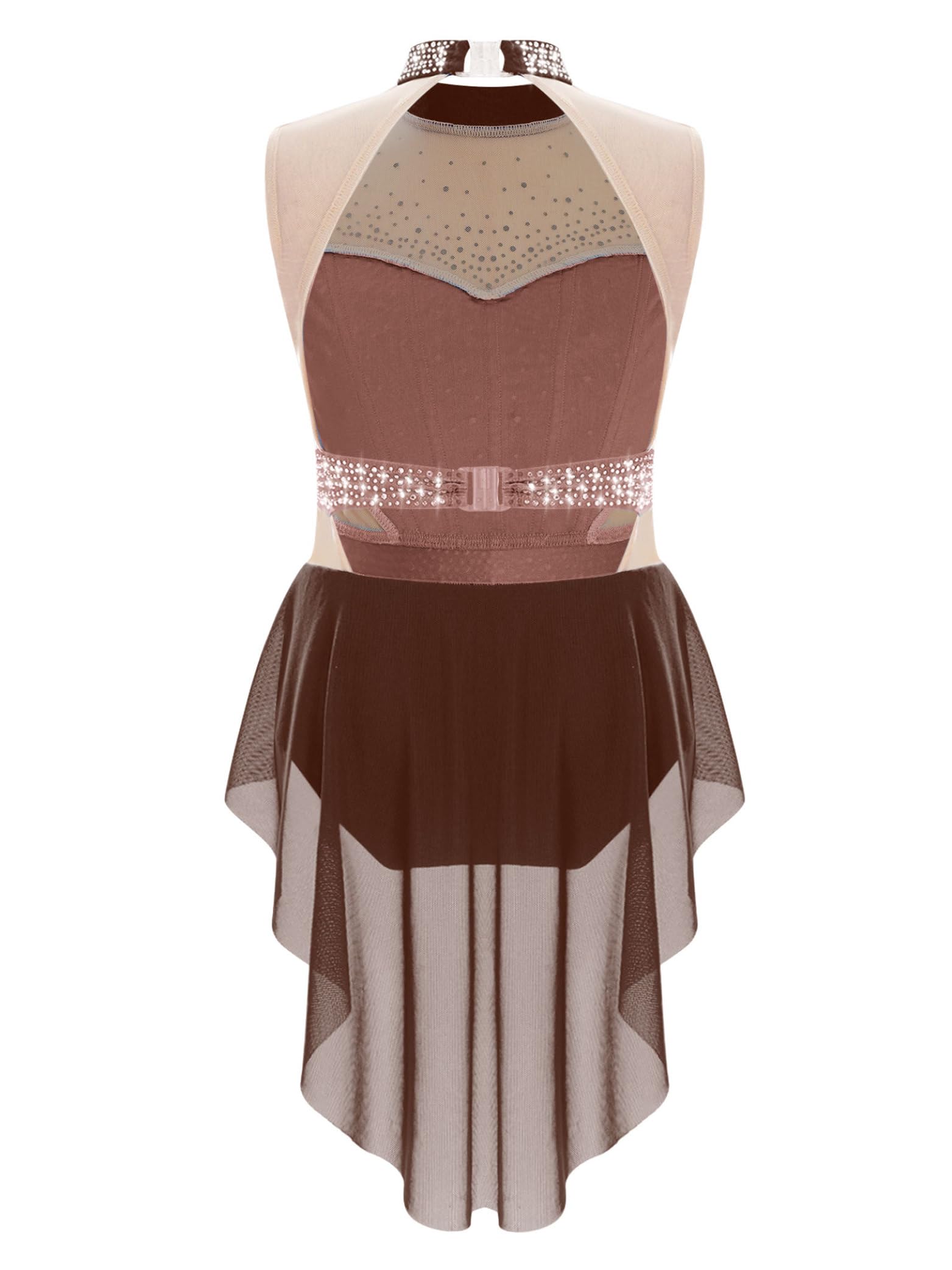 Enfant Fille Justaucorps Gymnastique Strass Combinaison Robe Patinage Artistique Tenue Danse Contemporaine