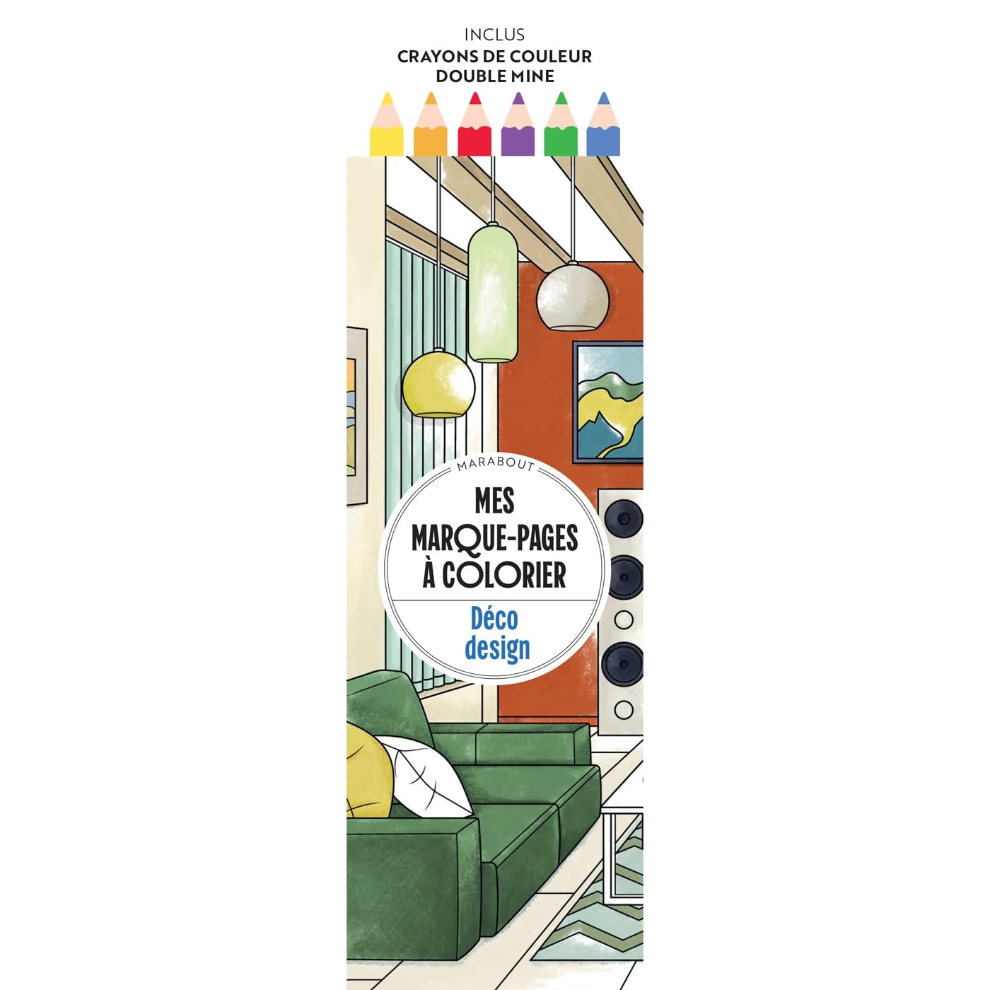 Déco design - Mes marque-pages à colorier: Inclus crayons de couleur double mine: 31611
