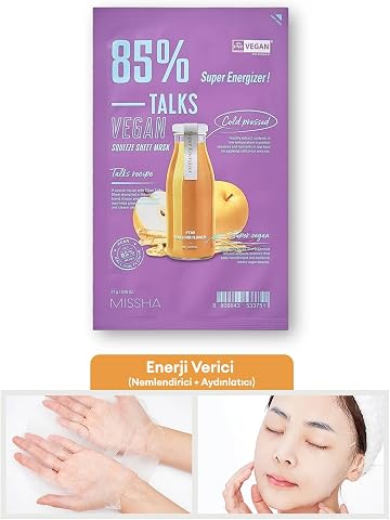 Missha Nemlendirici ve Aydınlatıcı Vegan Yaprak Maske Talks Vegan Squeeze Sheet Mask (Super Energizer), 5908