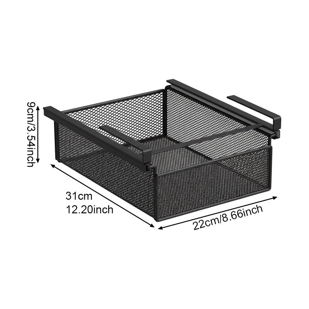 Cestino Sottopensile, Organizer Appendere sotto Il Mobile, Cestino Estraibile per Armadio, Cucina, Credenza, Guardaroba