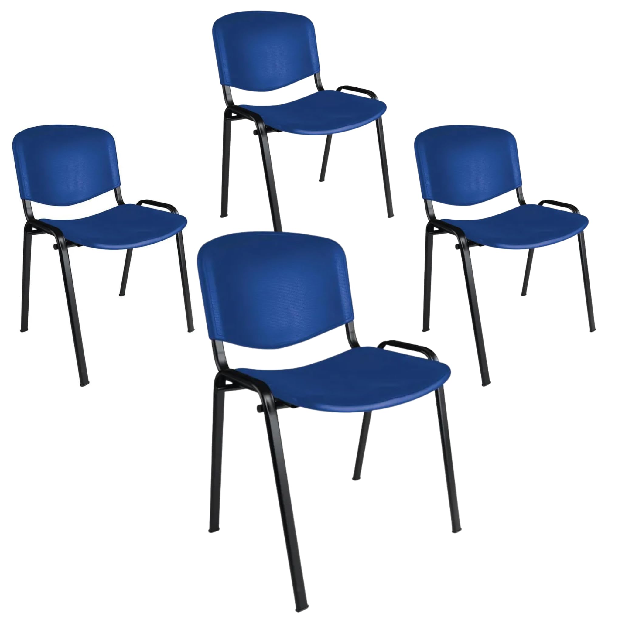 Topsit Lot de 4 chaises Visiteur, chaises de conférence, empilables, avec Assise et Dossier en Plastique