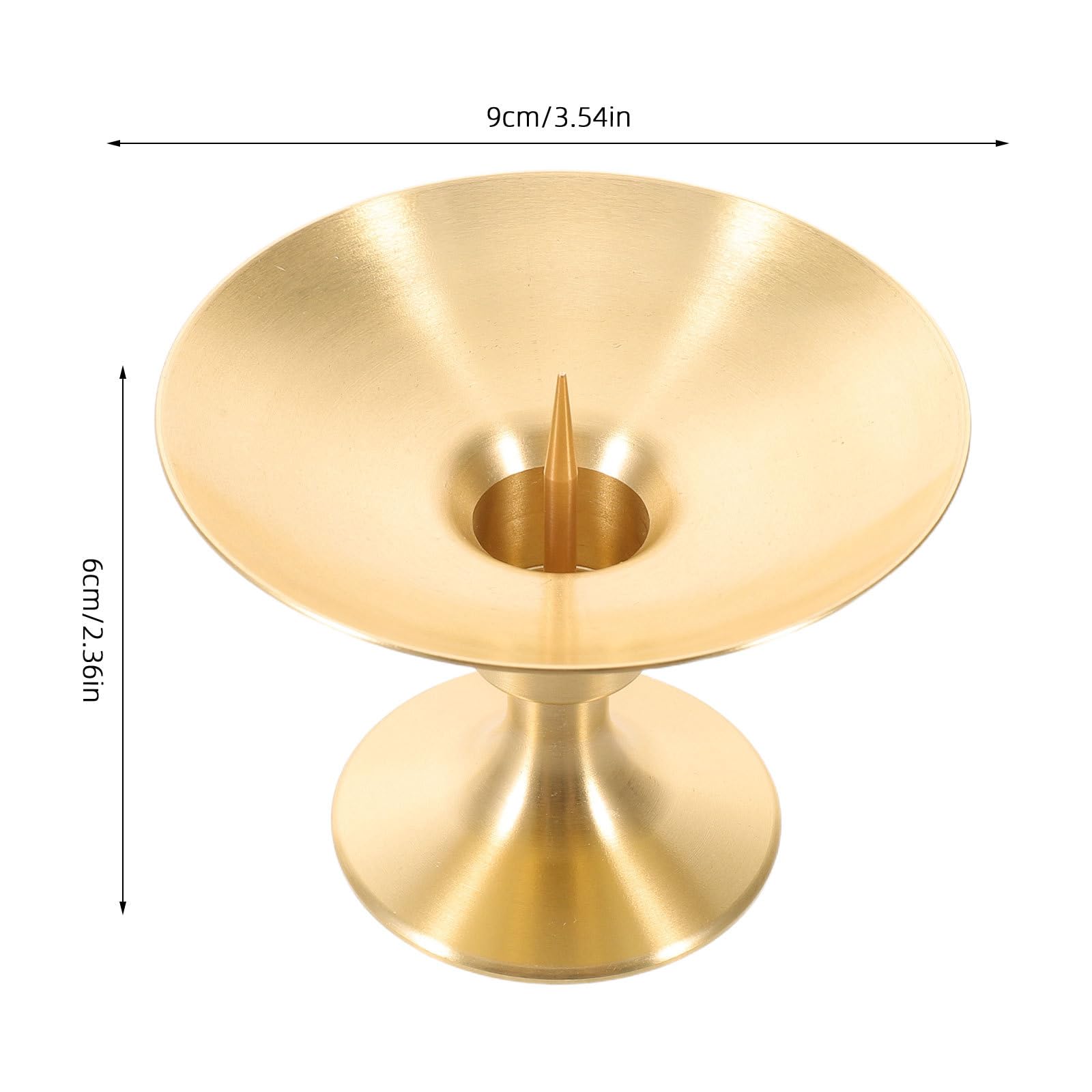 Portacandele a colonna tradizionale - Portacandele a cono retrò - Candeliere decorativo con ago per il culto del Buddha e decorazioni zen, 3,5x2,4 pollici