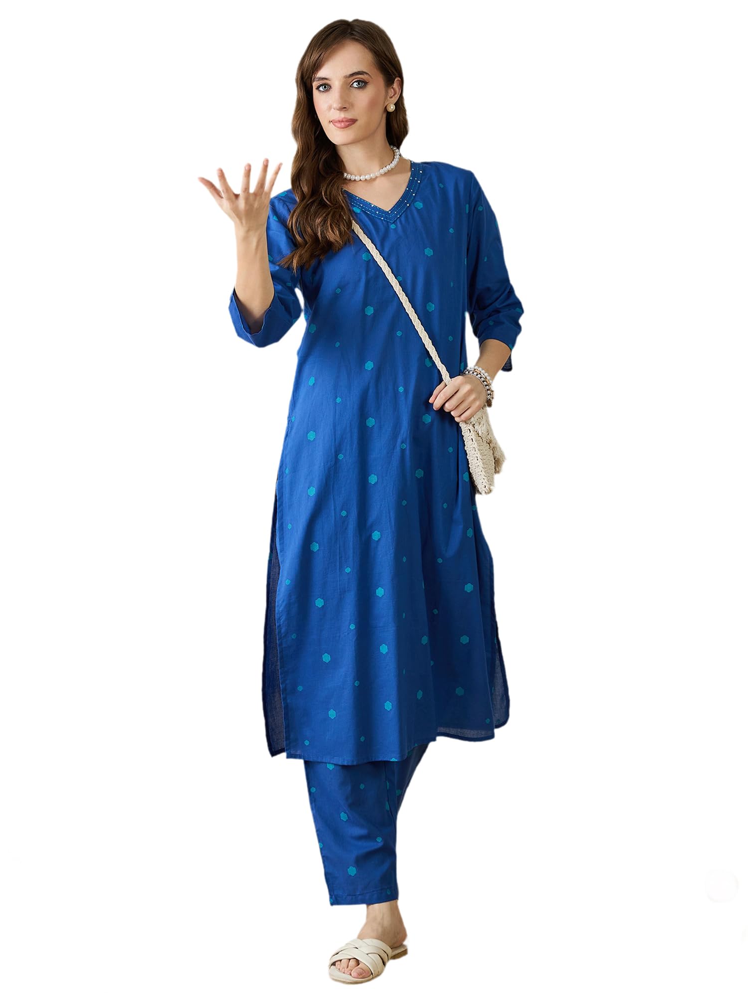 Women's Pure Cotton Floral Printed Straight Kurta & Pant Set (IEAI12023)-image-18