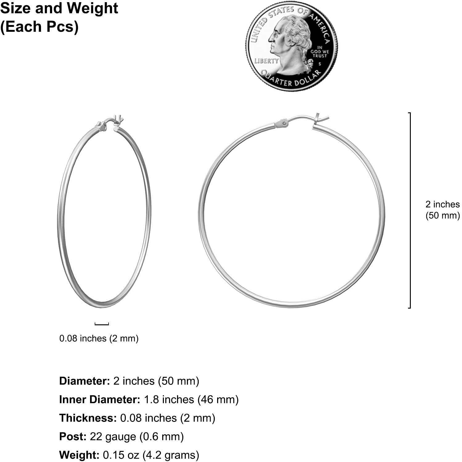 Gacimy Gold Hoop Earrings for Women 14K Real Gold Plated Hoops with 925 Sterling Silver Post - Image 8