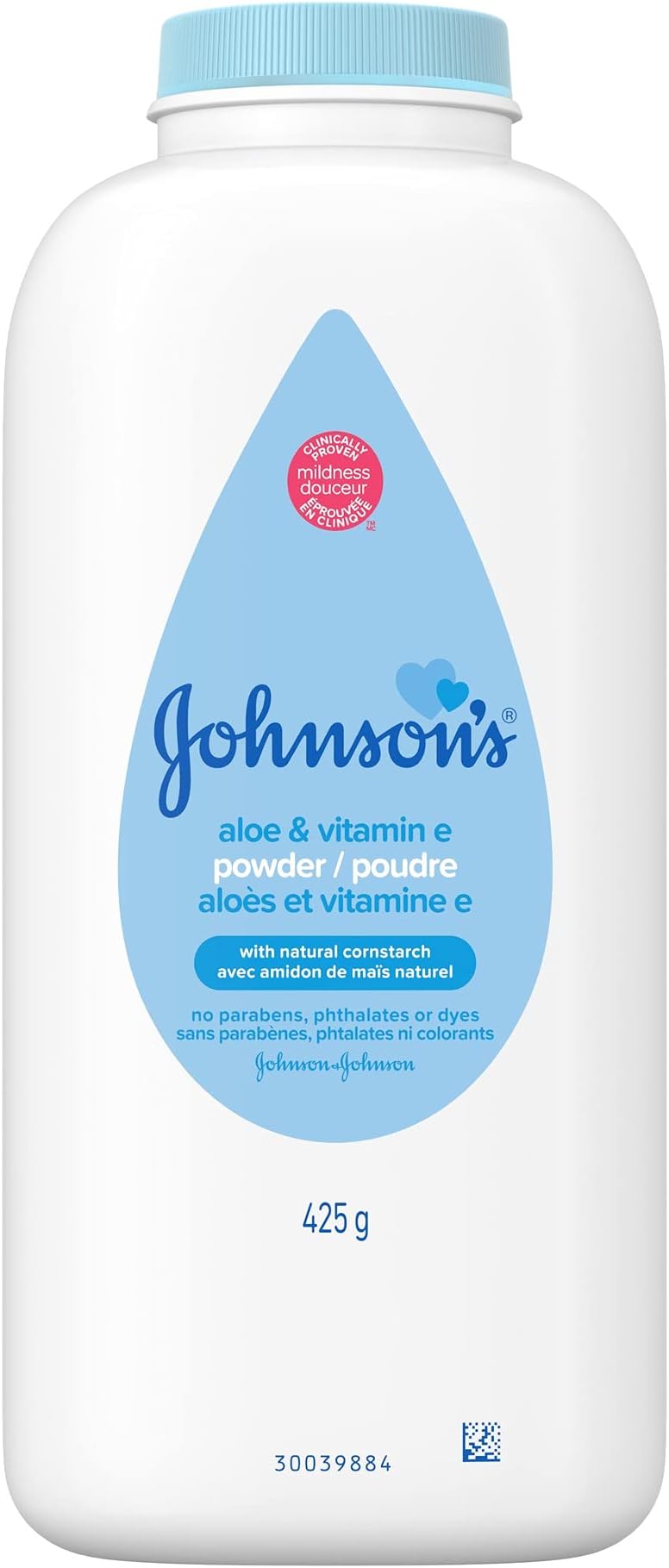 Johnson's Baby Powder, Naturally Derived Cornstarch with Aloe & Vitamin E for Delicate Skin, Hypoallergenic and Free of Parabens, Phthalates, and Dyes for Gentle Baby Skin Care, 15 oz (Pack of 2)