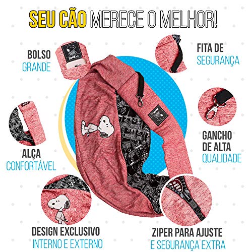 Bolsa Sling Zooz Pets Snoopy Smile Vermelha