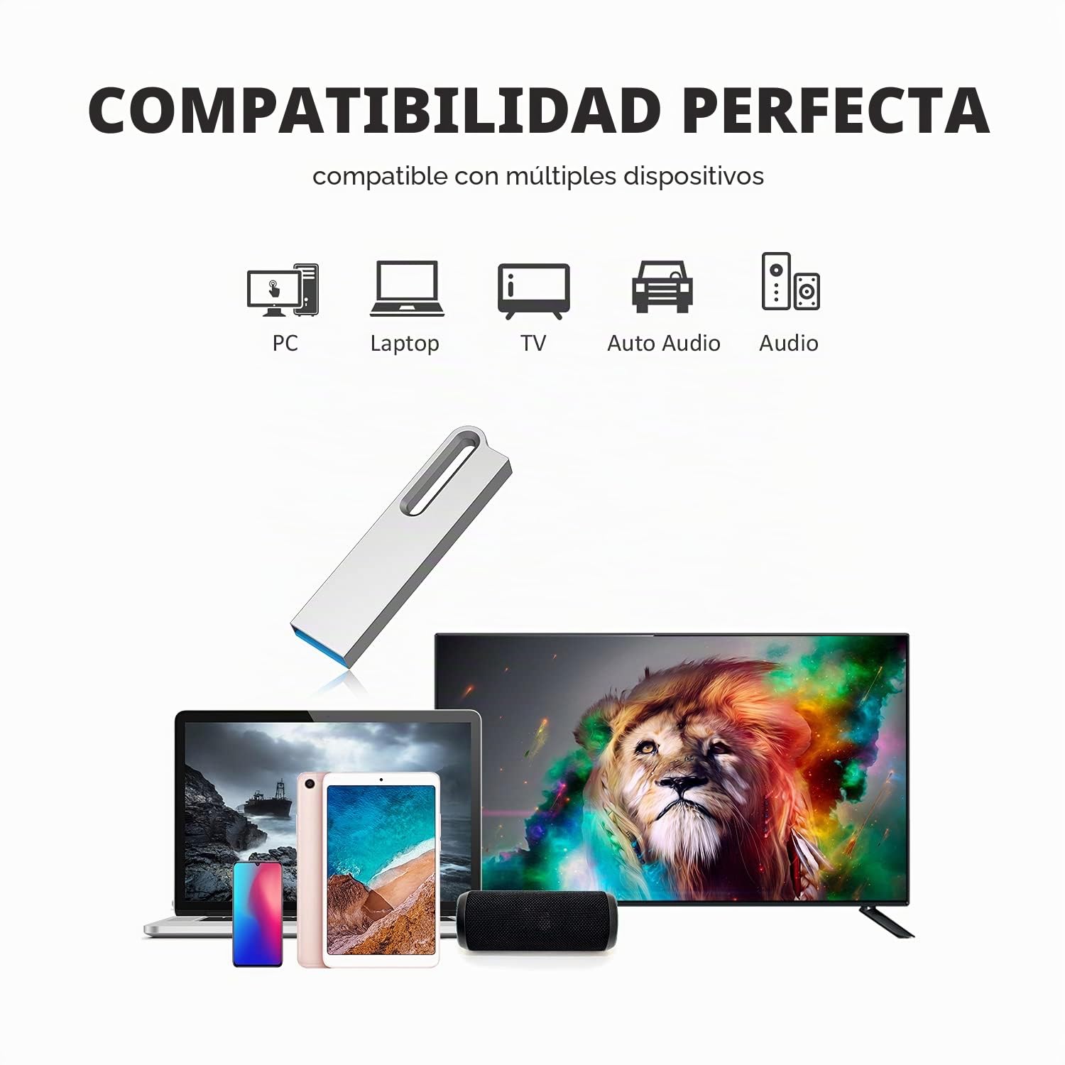 KOOTION Memoria USB 64GB【5 Unidades - 64GB】 USB 3.0 Pendrive USB Ligero Pequeño y Práctico Lote Pen Drive 64GB Plata Superficies Lisas de Metal USB Flash Drive para Ordenador/TV/Coche/Player, ect