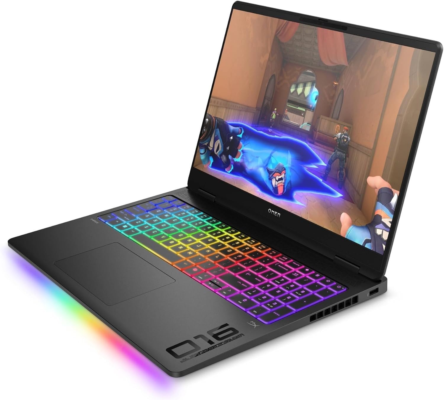 HP HyperX Omen 16-ah0005sf Ordinateur Portable Gaming 16" 2.5K OLED, PC Portable Gamer (Intel Core Ultra 9-275HX, RAM 32 Go, SSD 1024 Go, RTX 5080 16GB VRAM, Windows 11), Laptop Noir, AZERTY