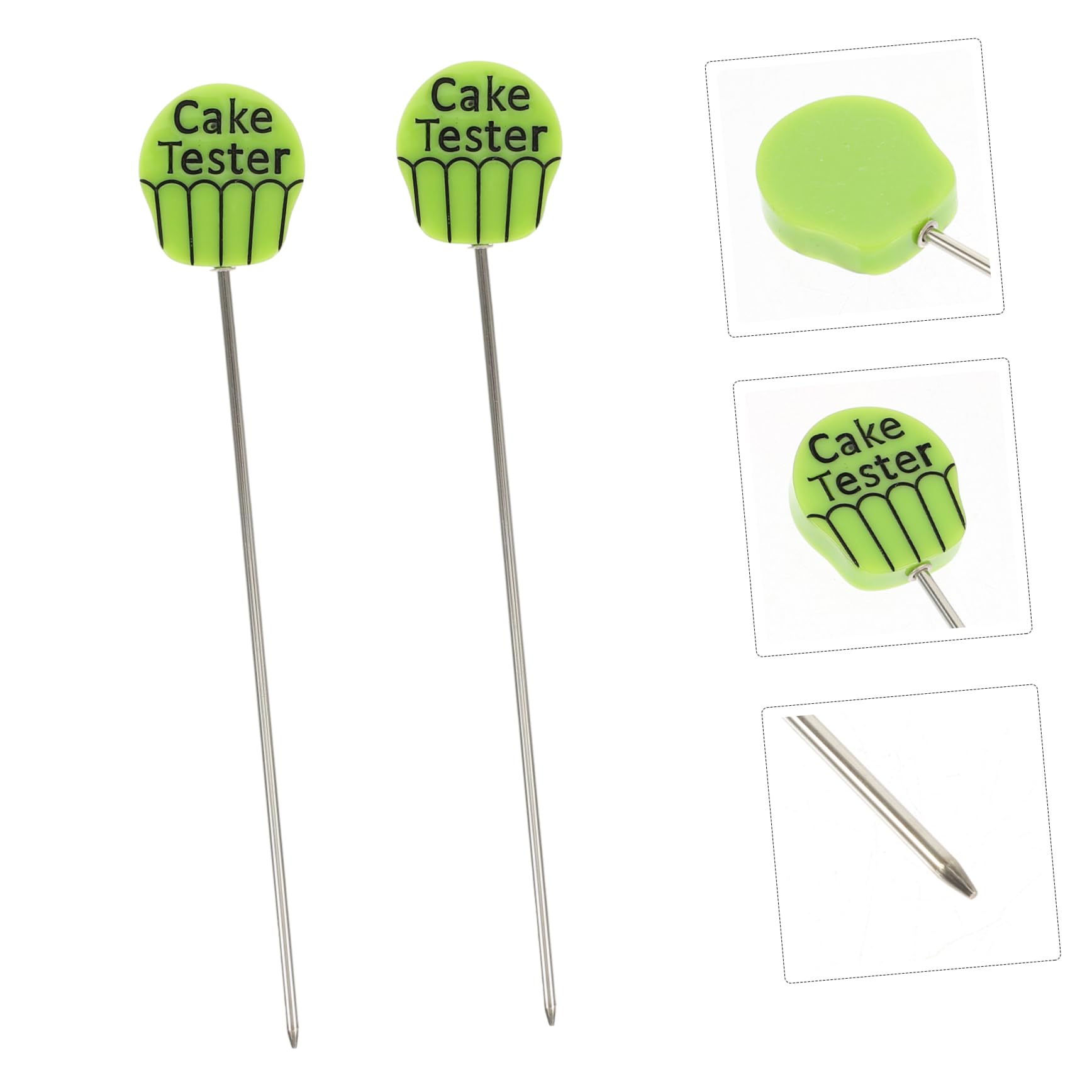 DECHOUS 2Pcs Stainless Steel Cake Tester Sticks Baking Testing Tools for Cake Doneness Reusable Cake Probe for Home Baking for Muffins and Cupcakes