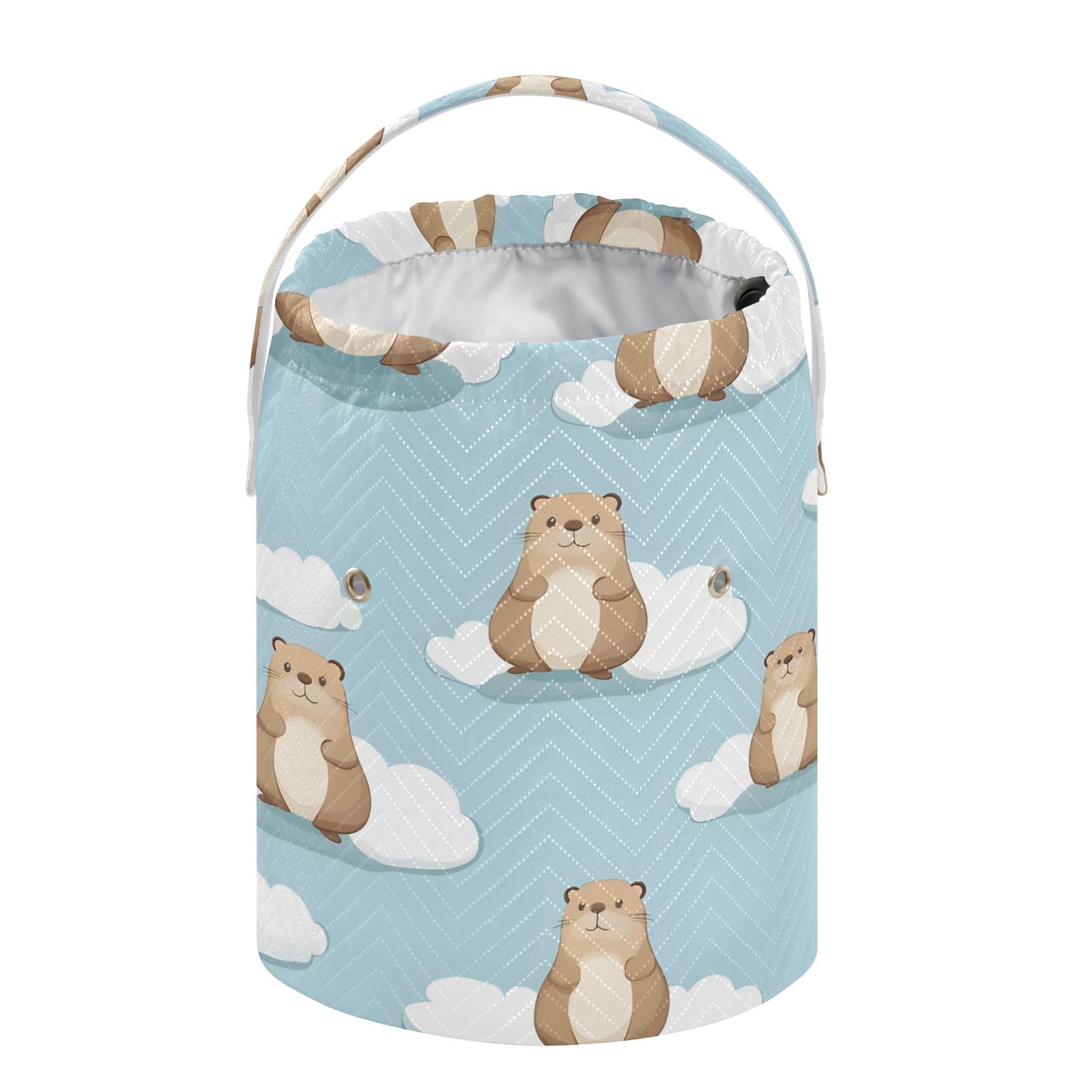 Yarn Storage Bag Small Crochet Bag Knitting Bag Organizer Groundhog Cloud Yarn Bags for Crocheting Basket