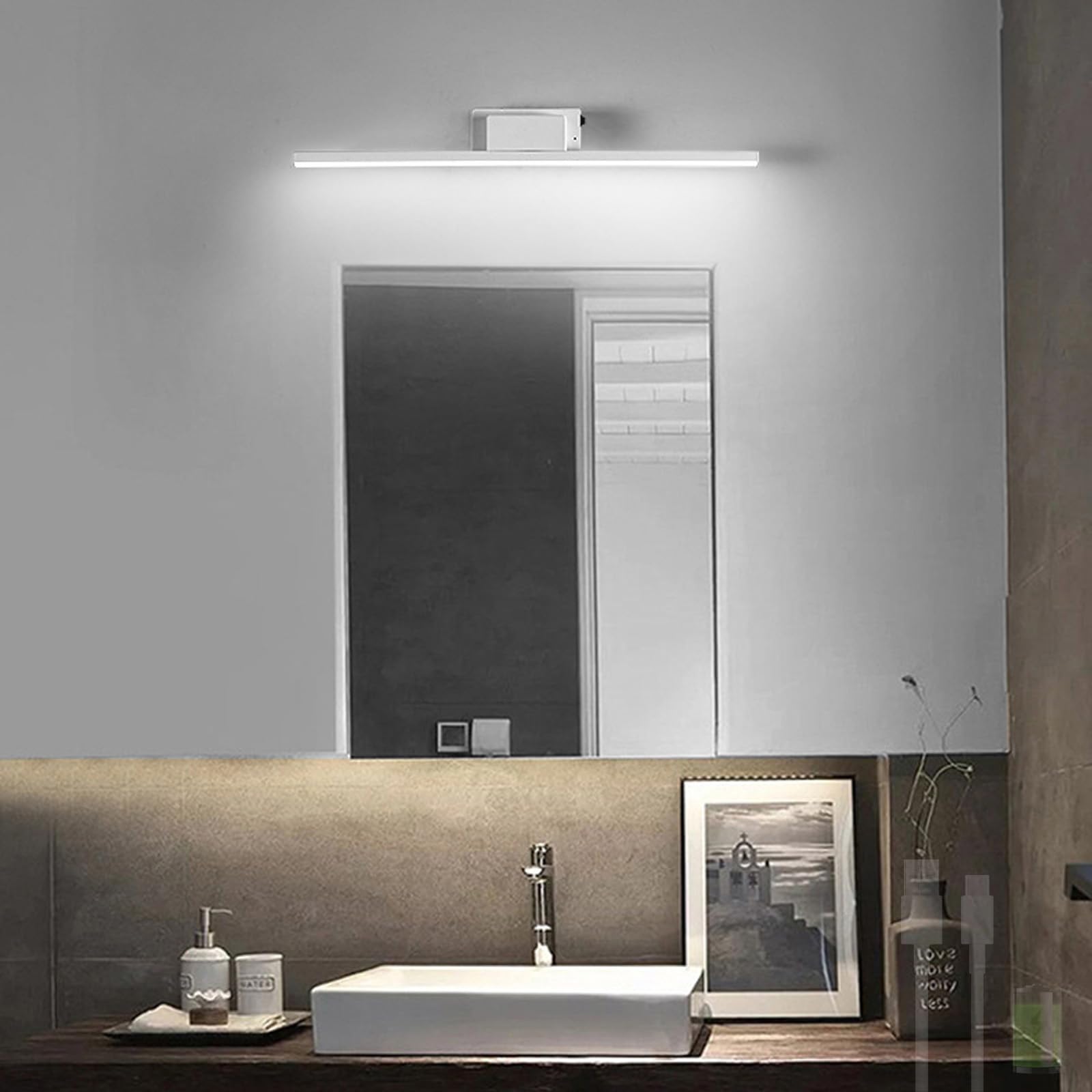 Aplique de pared LED blanco de 30cm con luz blanca giratorio 360 grados y recargable por USB 8