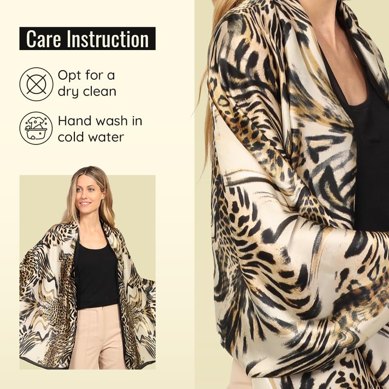 Image of Trillion London Spring Collection | Designer Silk Scarf For Women UK | Lightweight Neck Scarves | Shawl Wraps | Suitable for Daily Life | Smooth & Soft Finish | Gift for Women | Size-180cm x 90cm