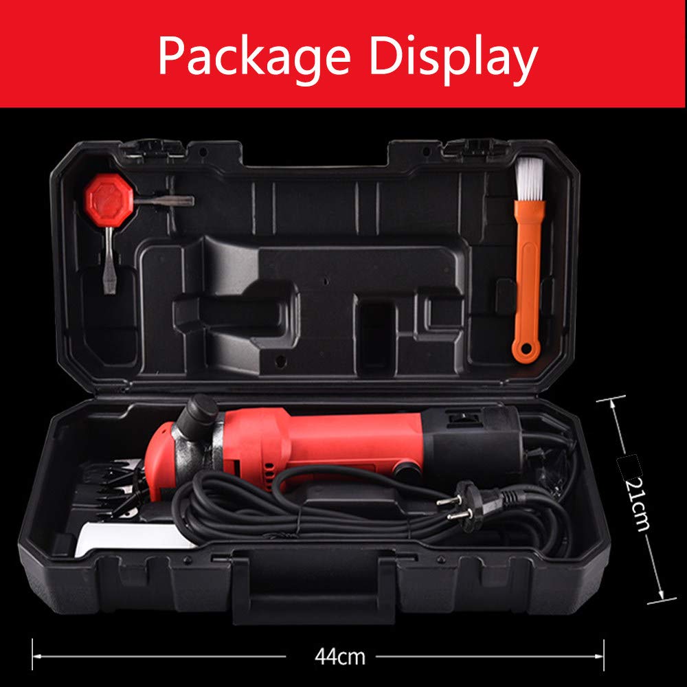 Máquina de corte de tijeras para ovejas, cortadora de pelo profesional para animales de 850 W con recortadora de velocidad ajustable, adecuada para la mayoría de las tijeras nuevas, rojo-13 (rojo 13)