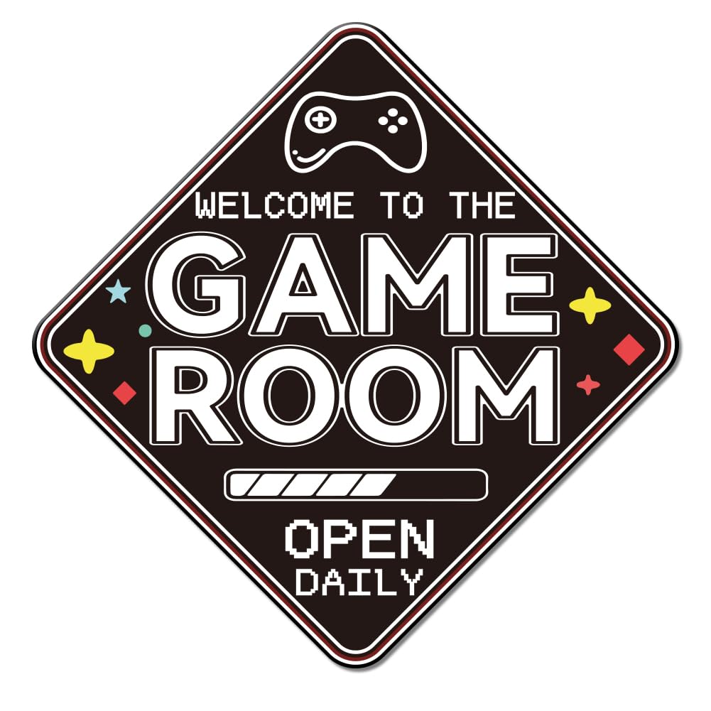 SUPERDANT Game Room Metal Signs Funny Tin Sign Open Daily Vintage Tin Signs Vintage Wall Art Kitchen Retro Decor for Game Room Bar Man Cave Home Bedroom Retro Metal Decoration 27x27cm