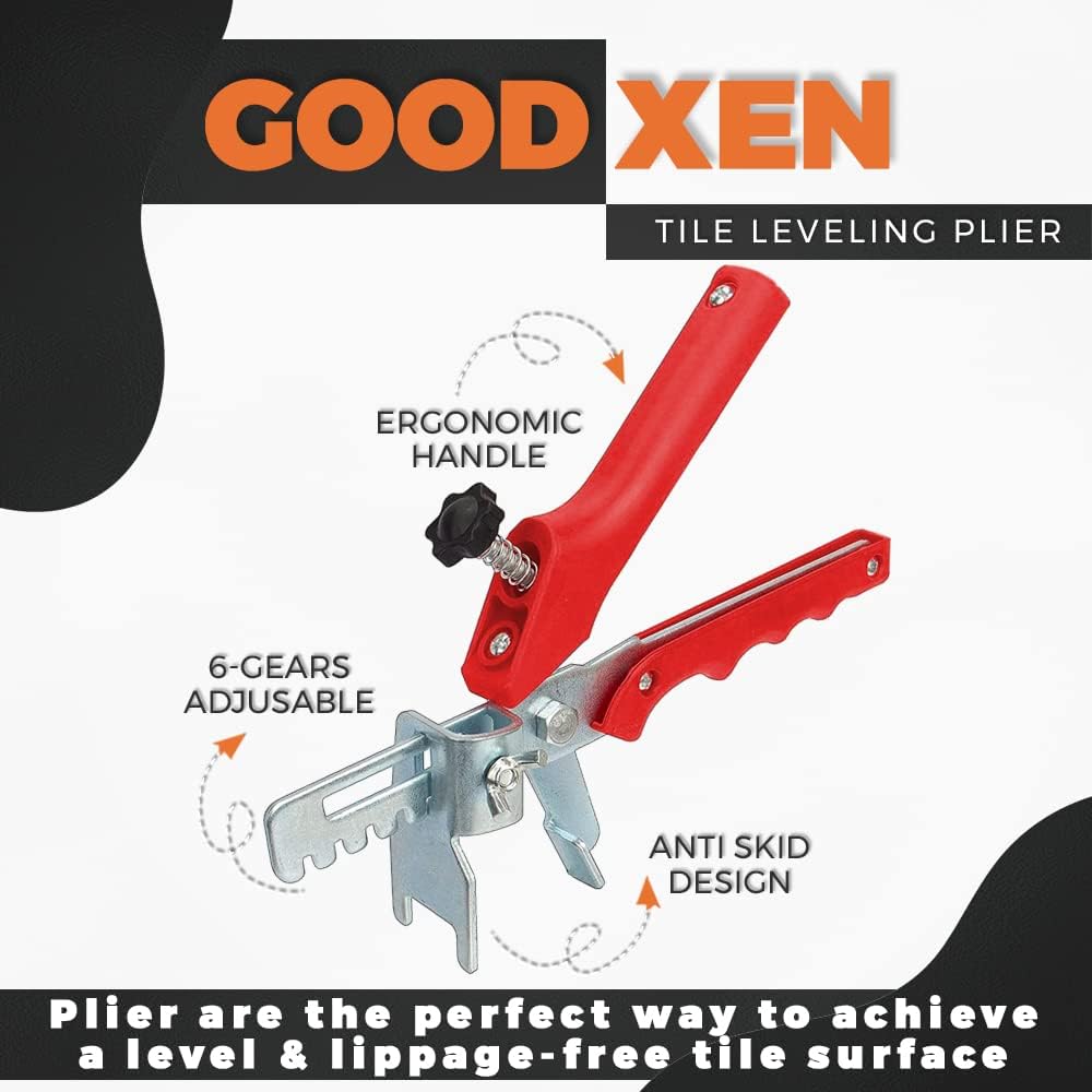 GOOD XEN Tile Leveling System – 1500 Tile Spacers 1/16'', 300 Wedges, and 1 Plier for Tile and Ceramic Installations - Tile Spacers Leveling System Set – Tile Tools for Tiling Installation. - - 
