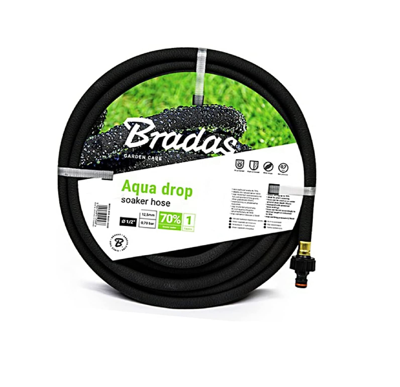 Porous Hose Pipe Aqua Drop 7.5-30M + Connectors Flexible Durable Soaker Hose Pipe Watering System Leaky Soaker Hose Irrigation System Plants Watering (7.5)