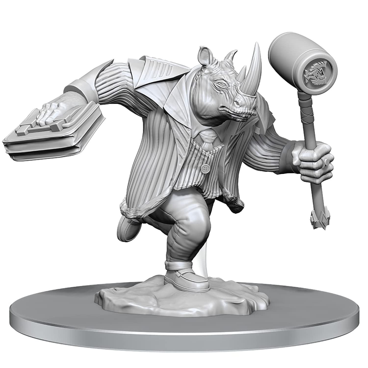 Magic The Gathering Unpainted Miniatures: Freelance Muscle & Rhox Pummeler - Juego de 2 figuras, RPG, preparado y listo para pintar, exhibir o usar con tus juegos de rol de mesa