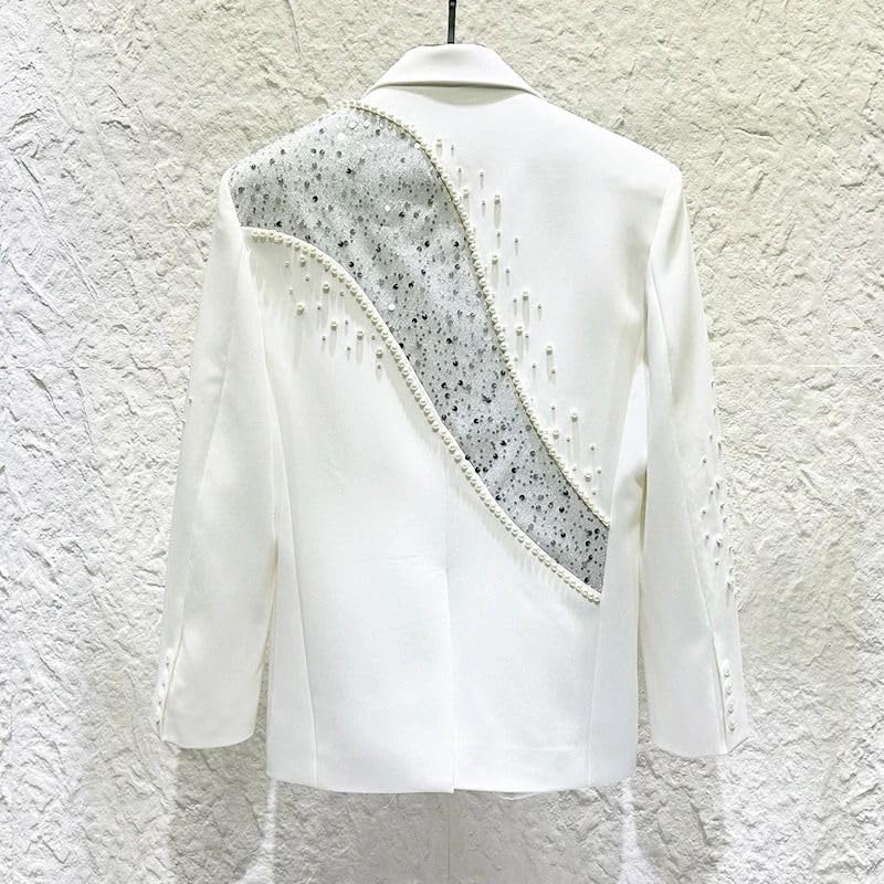 Blazer de performance haut de gamme à perles patchwork - 4