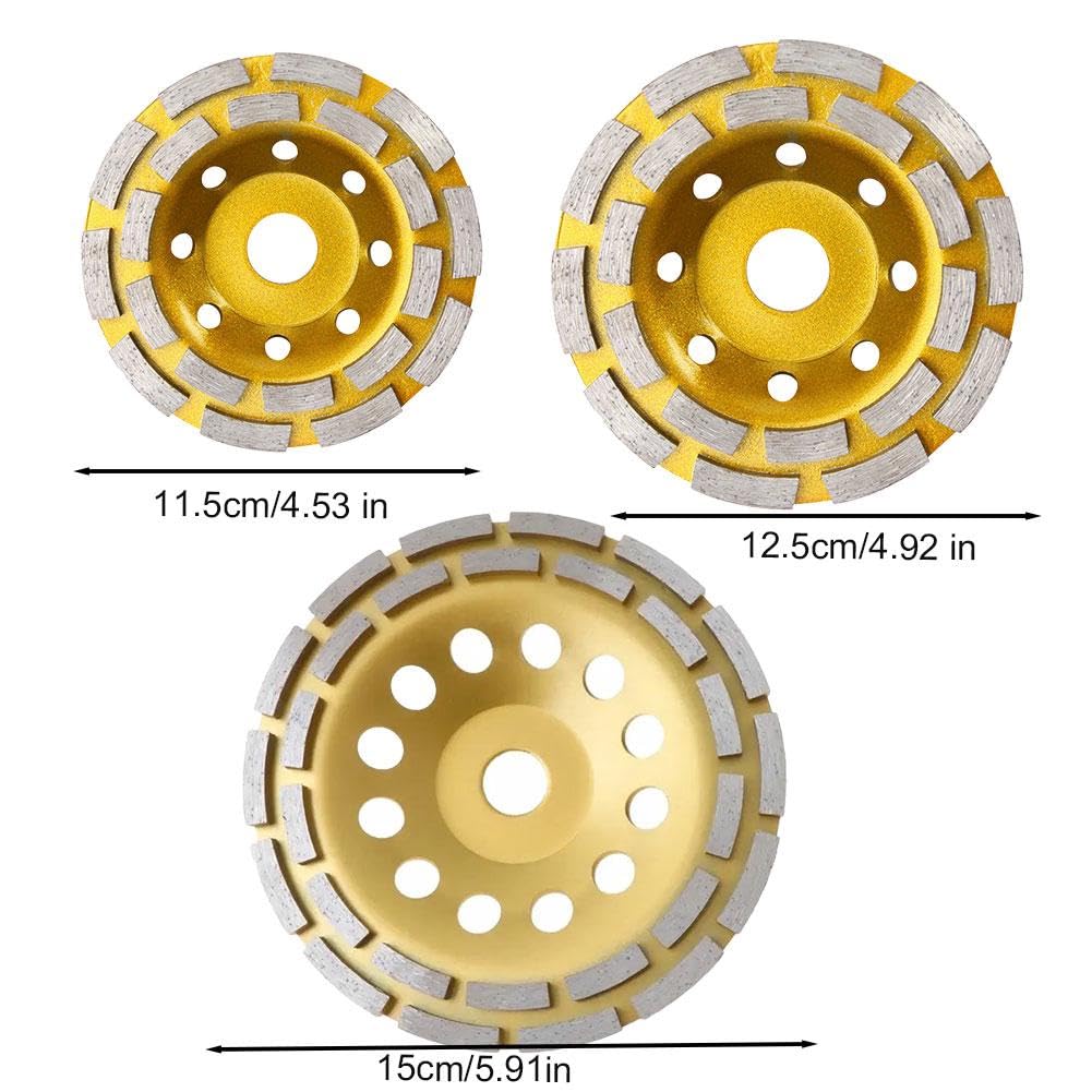 4-Inch Concrete Turbo Diamond Grinding Cup Wheel, 12-Segment Heavy-Duty Angle Grinder Disc for Fast Material Removal on Concrete, Stone, Masonry & Hard Surfaces