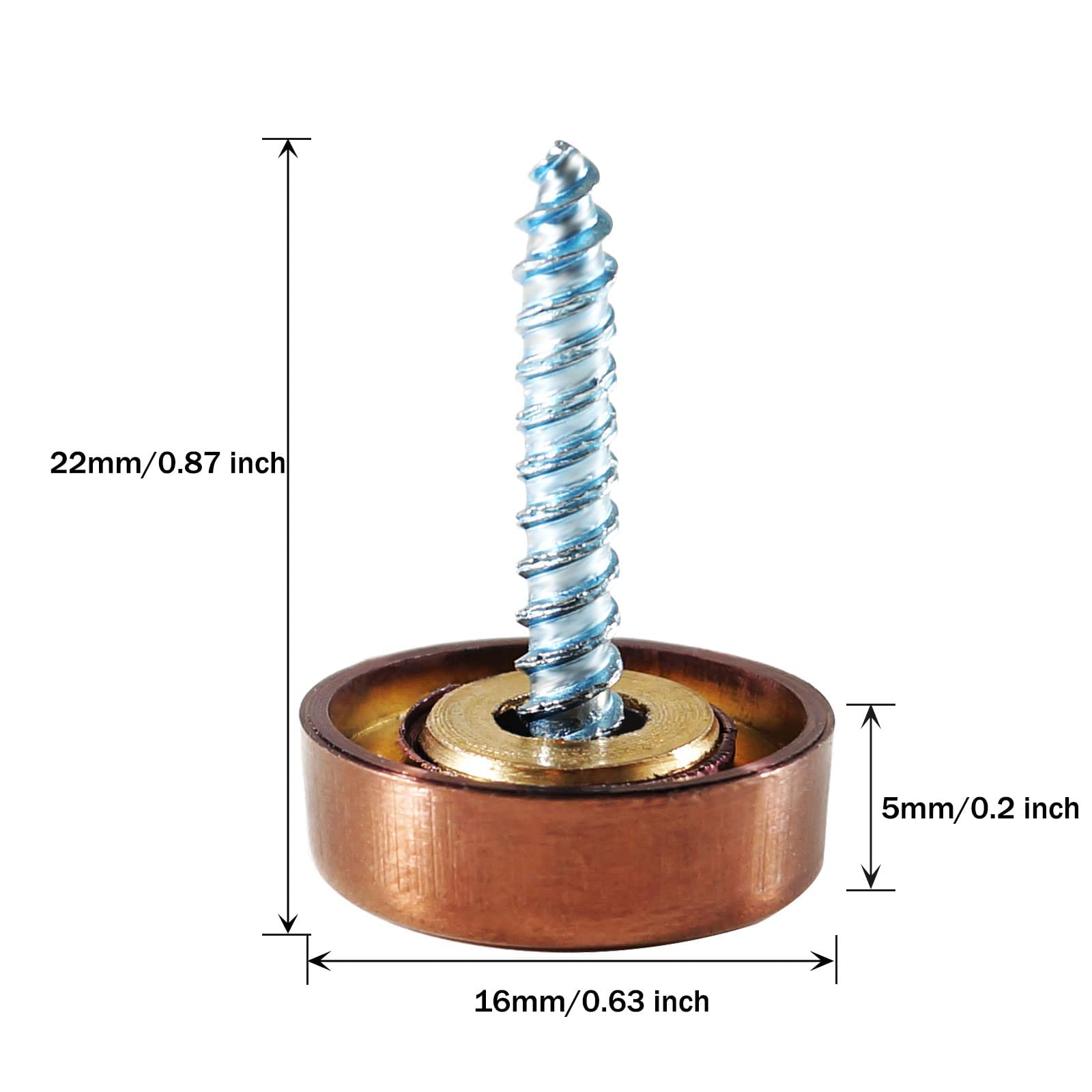 TOP-VIGOR 8Pcs 16mm Mirror Screws - Image 2