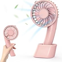 Handy Fan, Powerful & Handheld Fan, 3 Levels of Airflow, Up to 6 Hours of Continuous Use, USB Power, Disassembly and Cleaning, Lightweight, Portable, Ideal for Commutes, Travels, Outdoors, Equipped