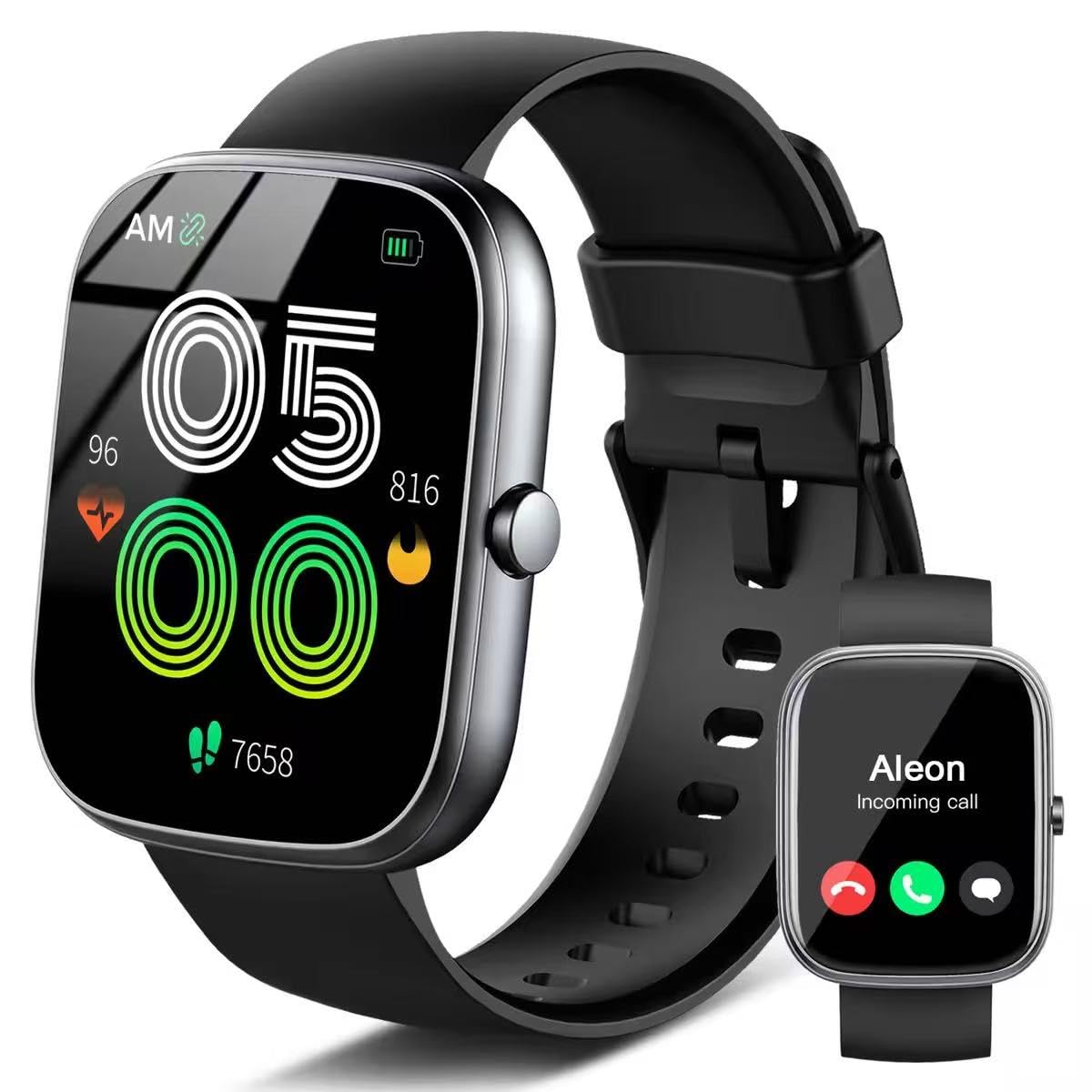 Smart Watch for Men Women (Answer/Make Call), 1.91" HD Screen Smartwatch | Fitness Tracker, Heart Rate/Sleep Monitor, Watches for Men IP68 Waterproof,110+ Sport Mode Step Counter for Android iOS