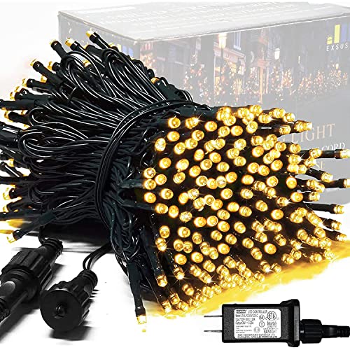 JMEXSUSS 250 LED Warm White Christmas Lights Outdoor Waterproof - 91.5ft Twinkle String Lights...