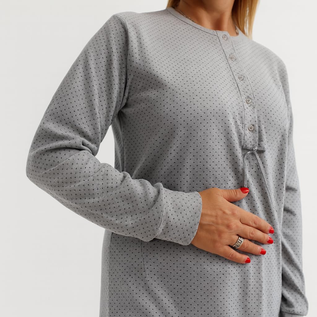 Leedya Pigiama Donna Invernale 100% Cotone - Modal - Completo Lungo Manica Lunga con Bottoni o Polsini – Modelli Vari Colori a Fiori – Morbido e Confortevole per la Notte