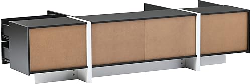 Miniatura 7 de Voohek Soporte de TV moderno de mediados de siglo, centro de entretenimiento con almacenamiento para televisor de 80 pulgadas, mesa de consola