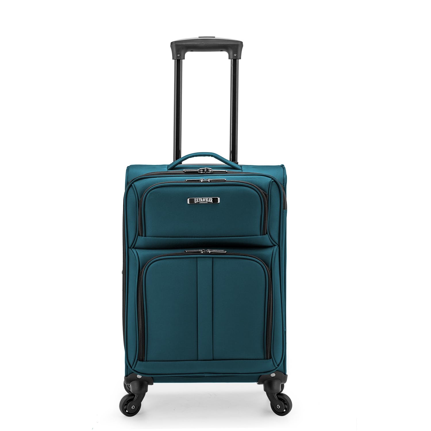 U S Traveler Anzio Softside Expandable Luggage with Spinner Wheels Teal 22-Inch Carry-on
