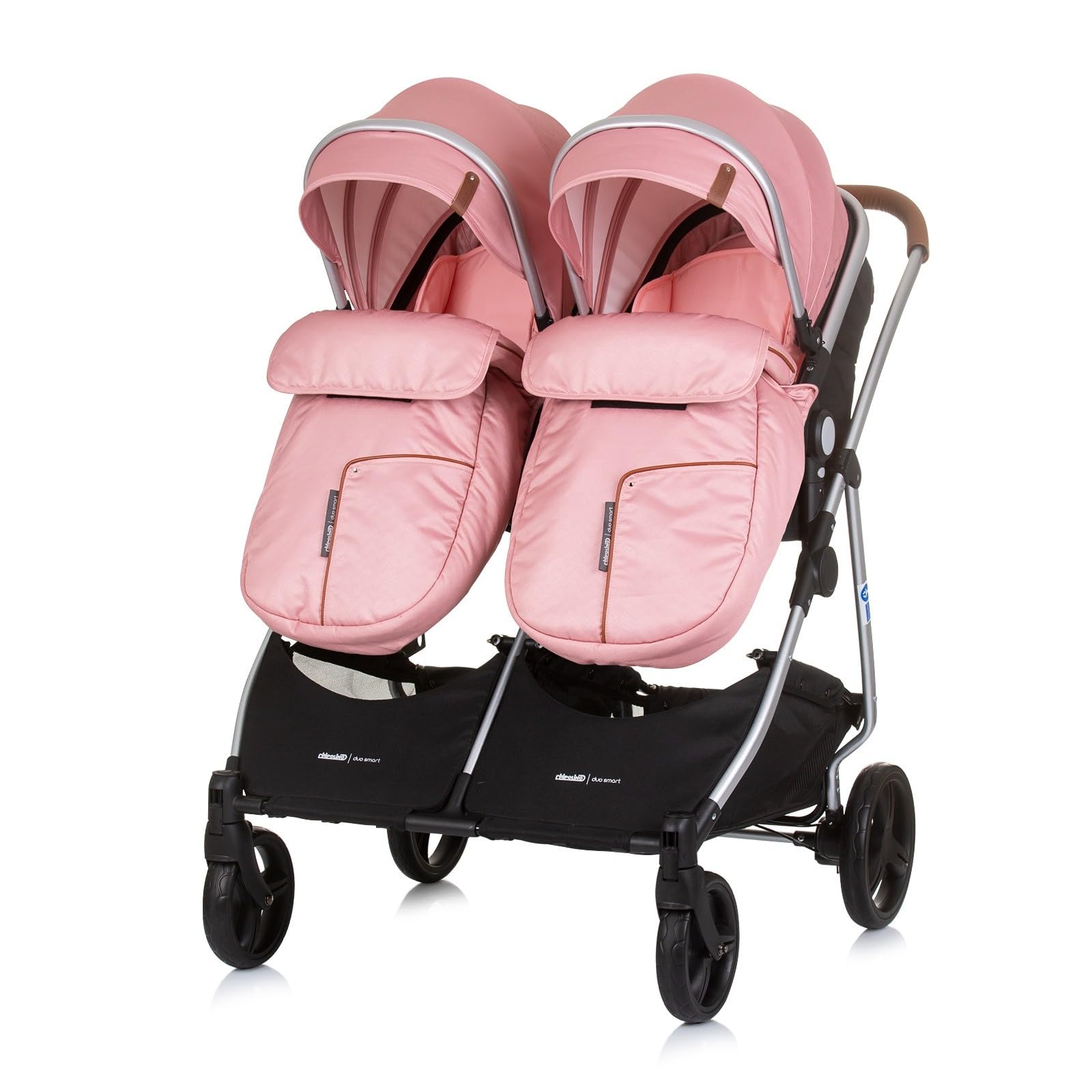 DUO SMART Poussette jumeaux ou enfants rapprochés largeur 79 cm Flamant rose sans cosy