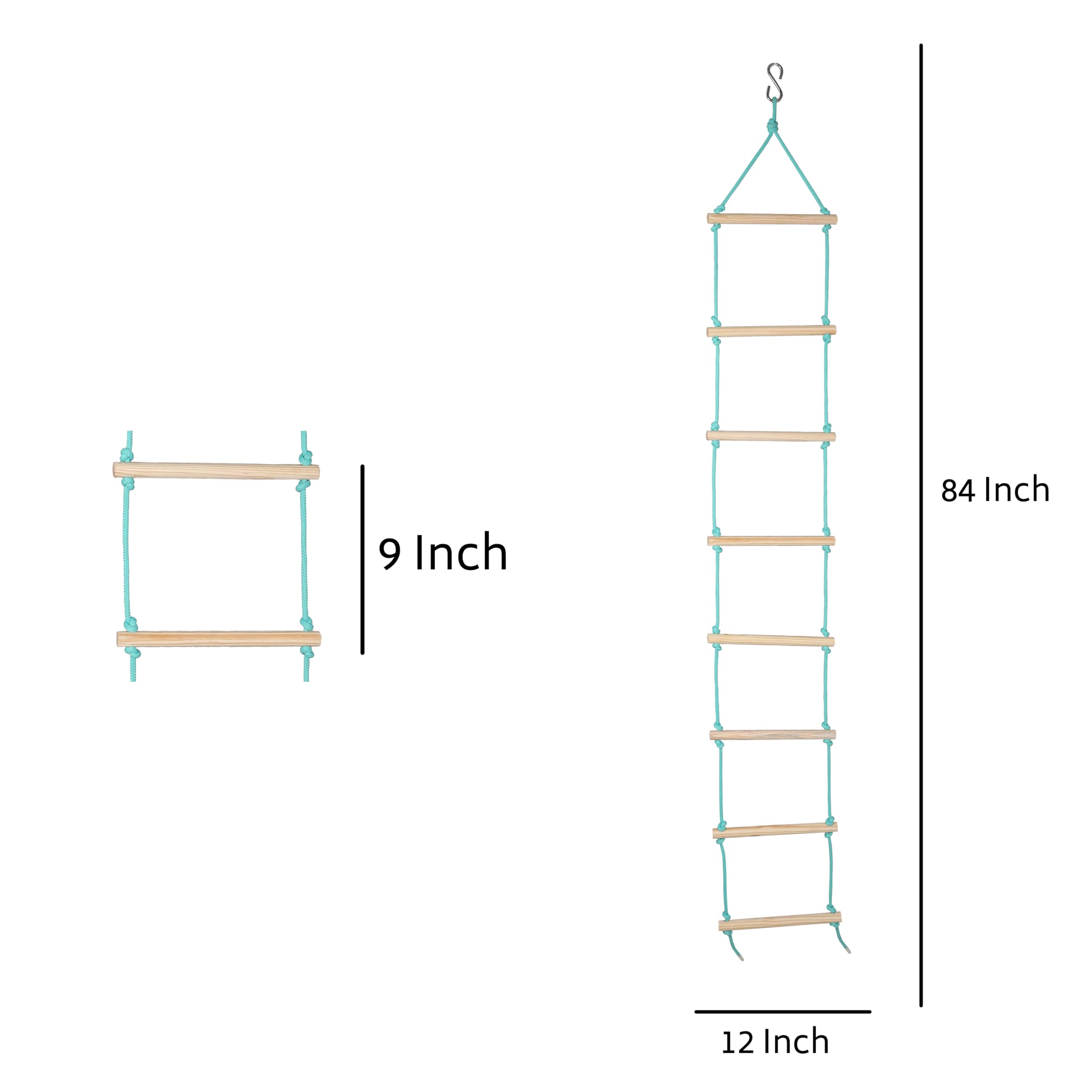 VIXERA Rope Ladder for Kids | Climbing Ladder for Kids | Wooden Ladder for Physical Activity | Indoor Outdoor Games for Kids 2