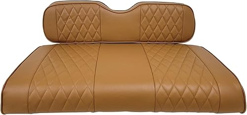 Vista 178 de Huskey - 2 fundas de asiento delantero para carrito de golf EZGO Medalist/TXT 94-13, costuras de diamante negro y azul de dos tonos con ribete azul