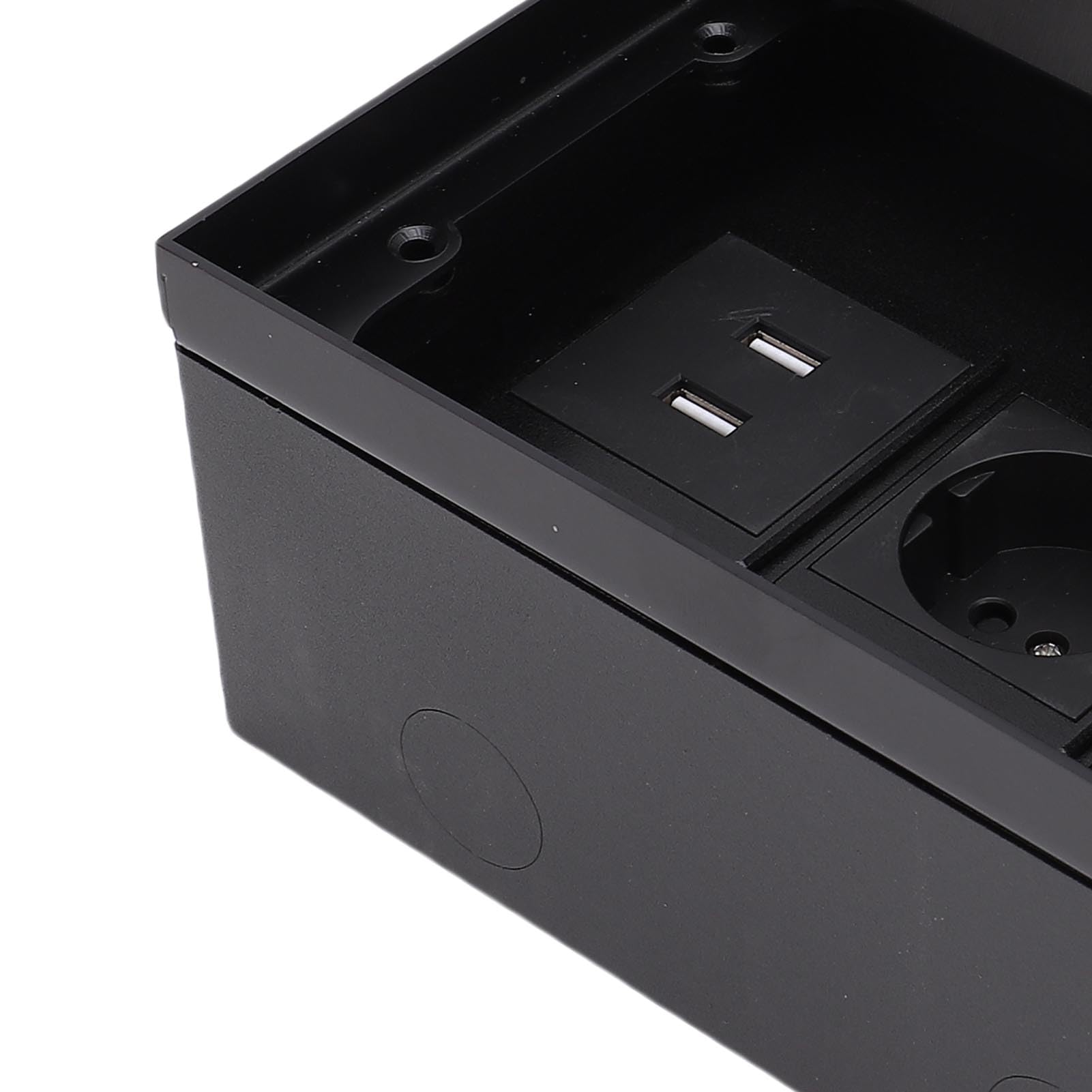 Scatola di derivazione da incasso a pavimento Kit presa piatta in acciaio inossidabile resistente all'acqua 4KW con 2 porte USB a due poli per marmo nero
