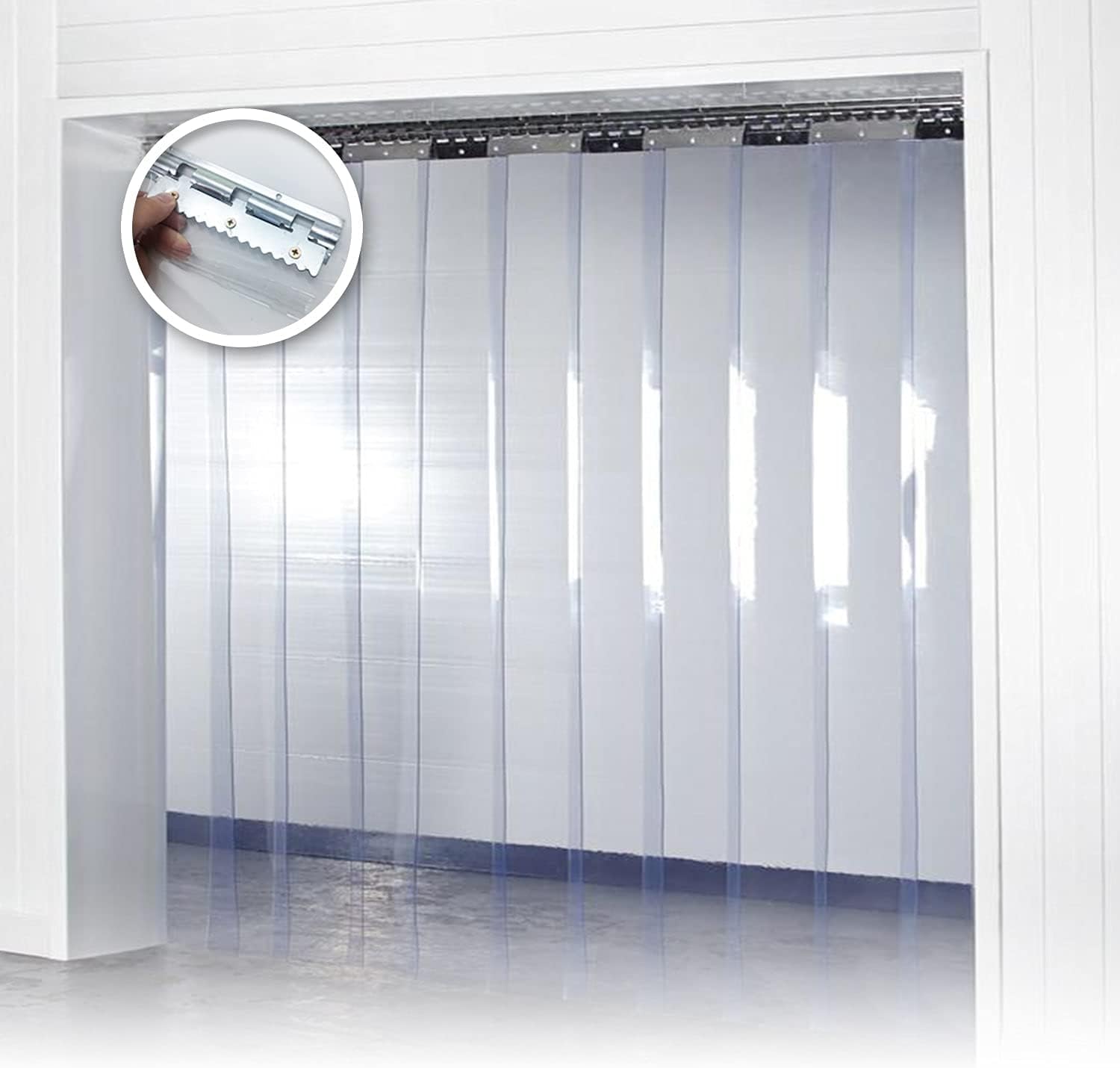 Clear PVC Smooth Plastic Strip Door Curtain Kit 5 x 7' Standard 60 x 83.8 in Waterproof Commercial Walk in Freezers Warehouse Garage Hurricane Shutters Gate Overlap Clean Room Heavy Duty Vinyl AP1173