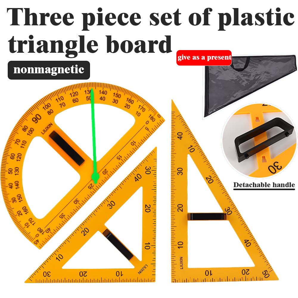 5-teiliges großes mathematisches Dreiecks-Lineal-Set, Lehren, geometrische Winkelmesser, Mathematik-Geometrie-Lineale, Lineal, Winkelmessung, Lehrhilfen, Zeichnen, Mathematik, Geometrie-Werkzeug