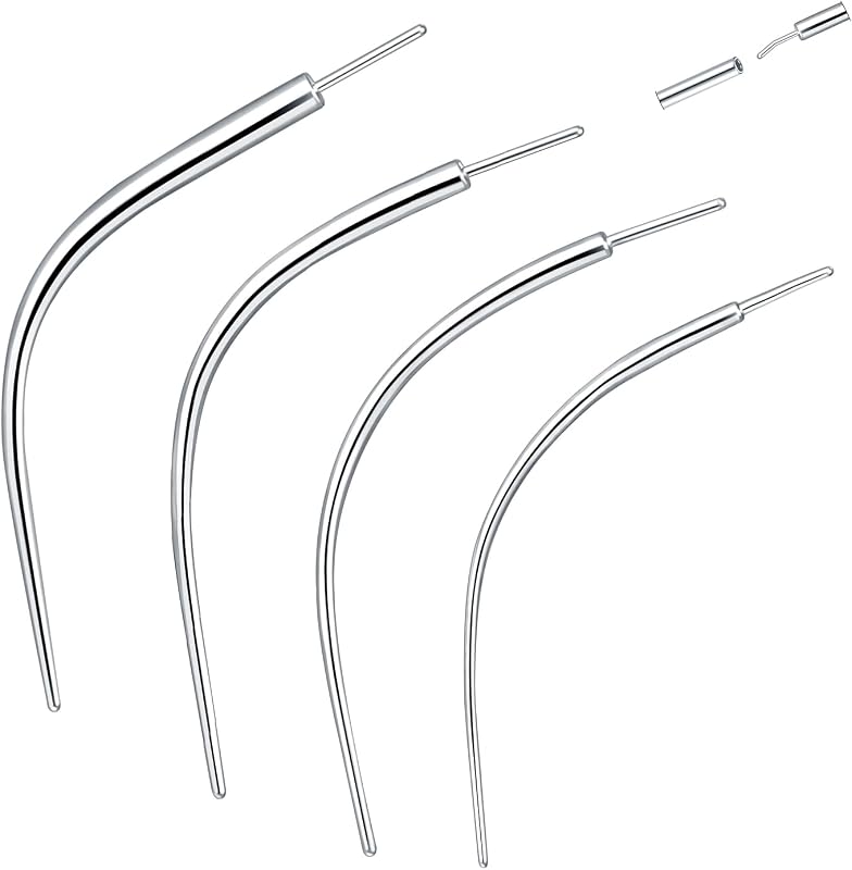 Xpircn Kit com 4 Guias de Inserção Threadless para Piercing em Titânio G23 — 14G, 16G, 18G e 20G