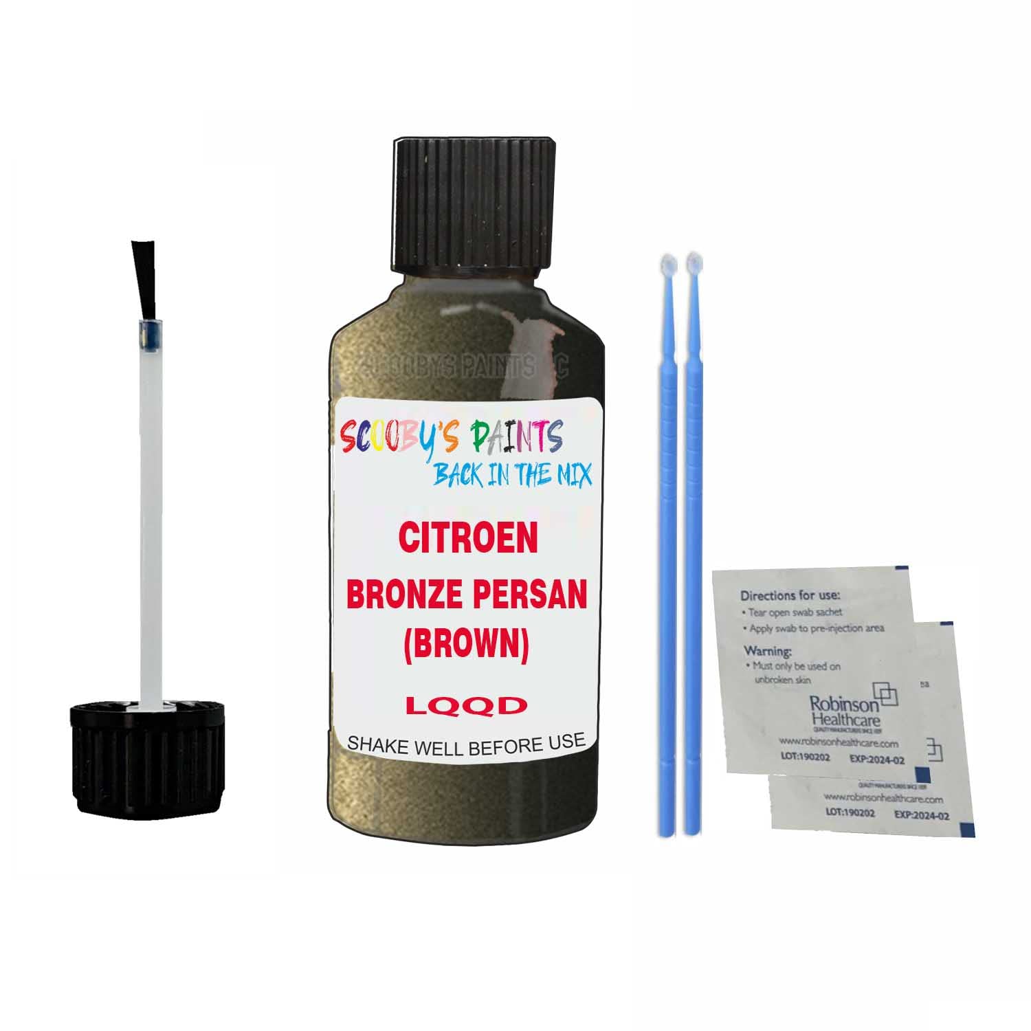 Scoobys Paints Back In The Mix Bronze Persan (Brown) Touch Up Paint For Citroen C4 Lqqd 2004-2010 30Ml Bottle Brush Scratch Stone Chip Repair Pen