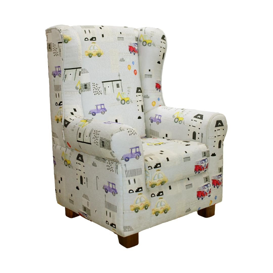 Joyville Baby Sofa - Comfortable Kids Sofa Chair for 1 to 8 Years | Plush Kids furnishings | Printed Fun Cars |High Back Sofa – Grey Color-image-13