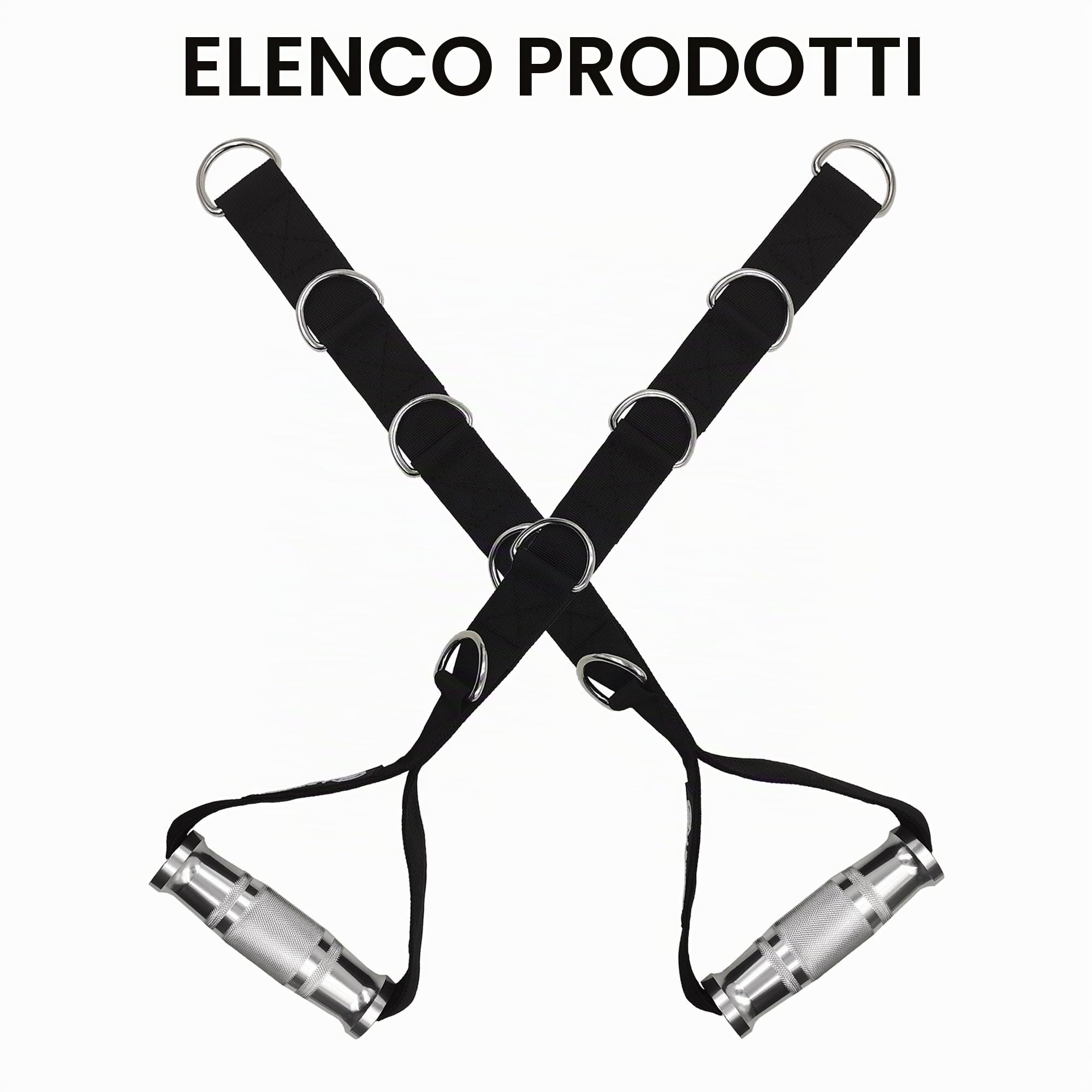 J Bryant Maniglie da palestra con anello a D metalliche, ultra resistenti, in lega di alluminio, per allenamenti pesanti, ideali per sistemi pulldown LAT Pulley, colore nero