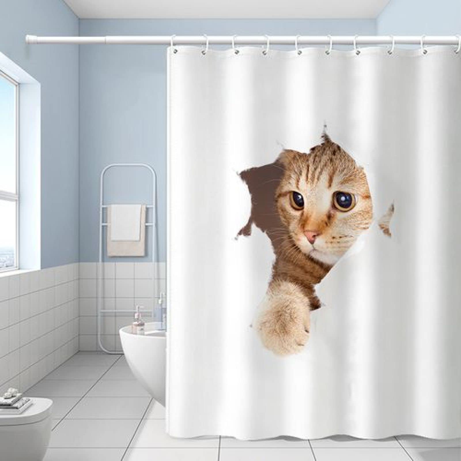 シャワーカーテン 防カビ 黄色い花 シャワーカーテンポリエステル防水