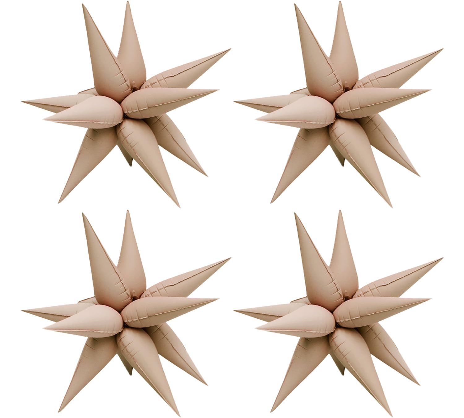 50pcs Matte Blush 20' Water Drop Foil Cone Mylar Balloons Matte Blush Star Balloons Explosion Star for Girls Boys Birthday Party Wedding Baby Shower Party Decor
